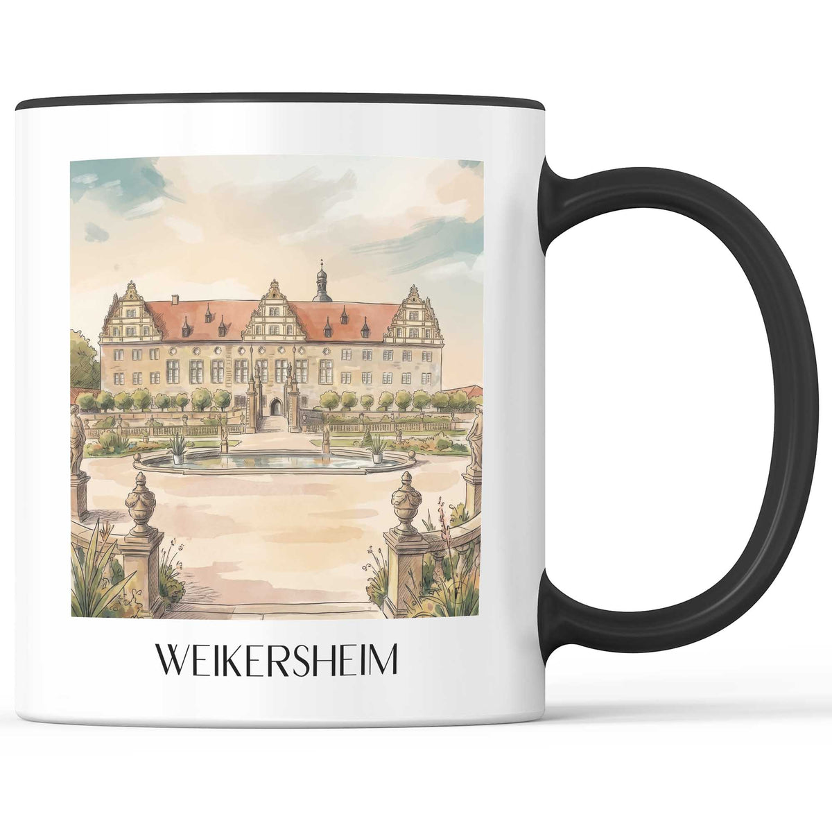 weikersheim-taubertal-deutschland-kaffeebecher-aquarell