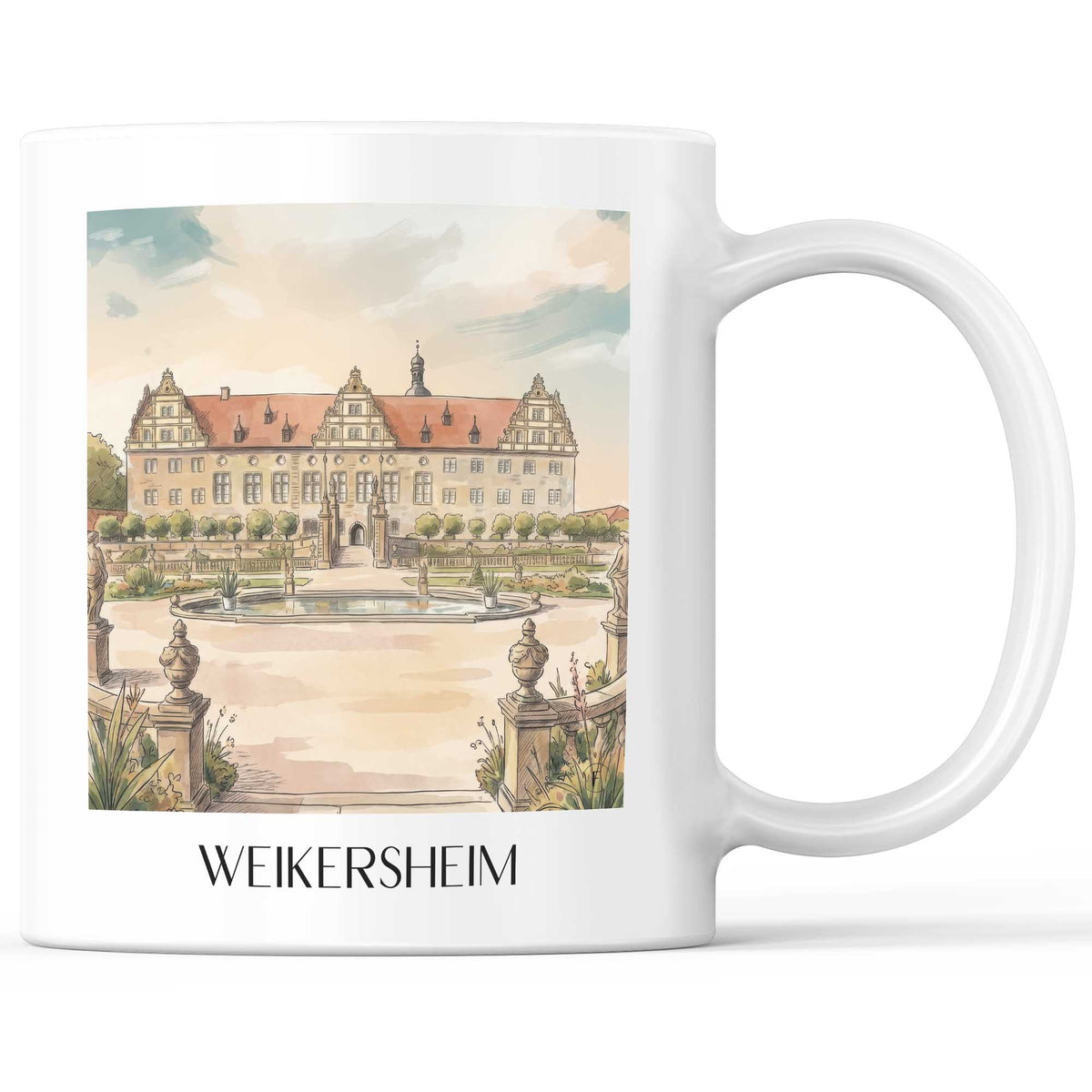 weikersheim-taubertal-deutschland-kaffeebecher-aquarell