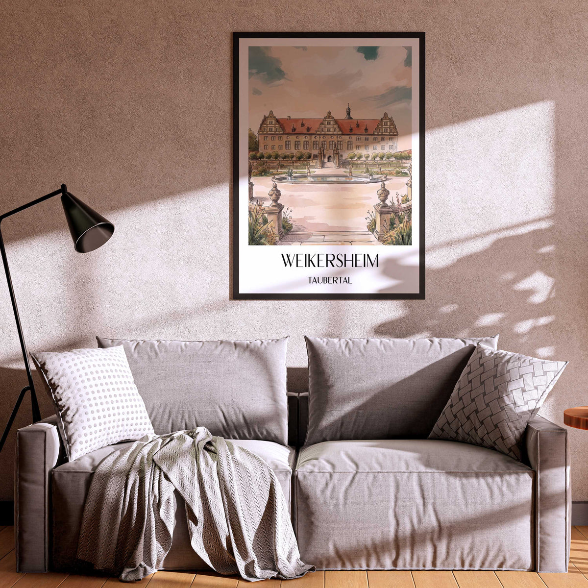 weikersheim-taubertal-deutschland-poster-aquarell
