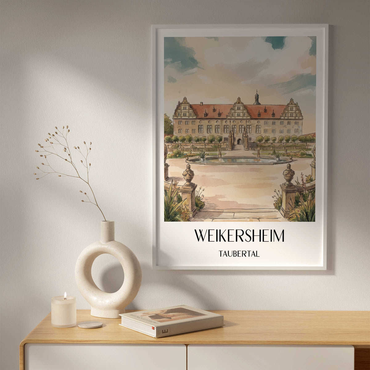 weikersheim-taubertal-deutschland-poster-aquarell