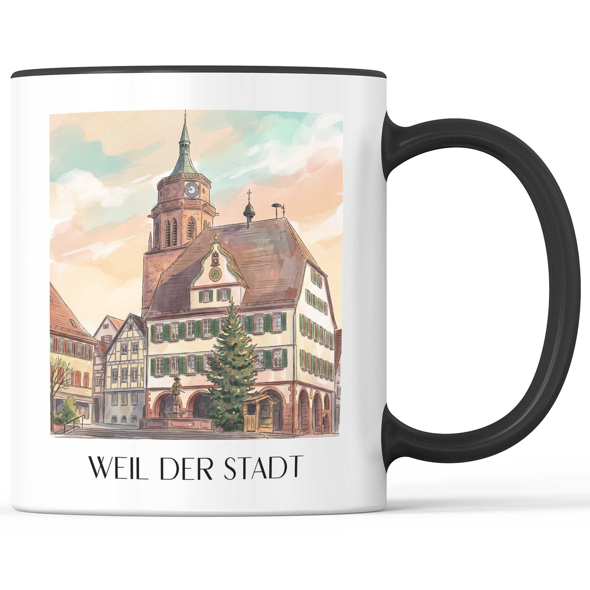 weil-der-stadt-heckengäu-deutschland-kaffeebecher-aquarell