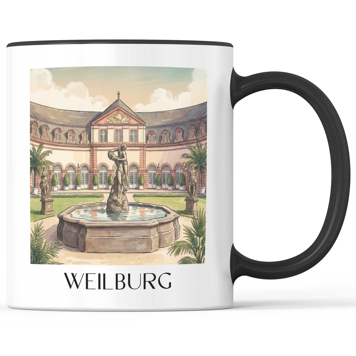weilburg-lahntal-deutschland-kaffeebecher-aquarell
