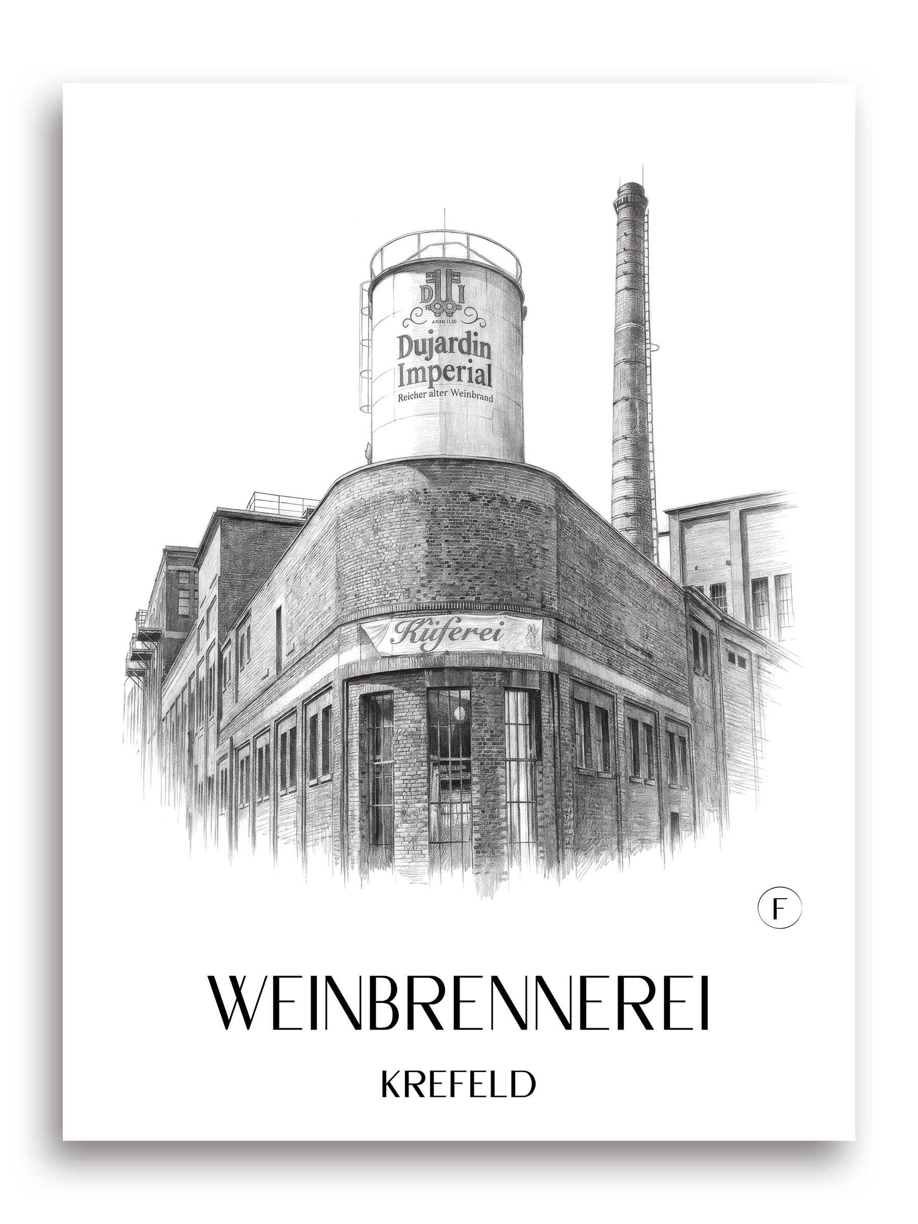 weinbrennerei--krefeld-deutschland-poster-bleistift-zeichnung-drawing