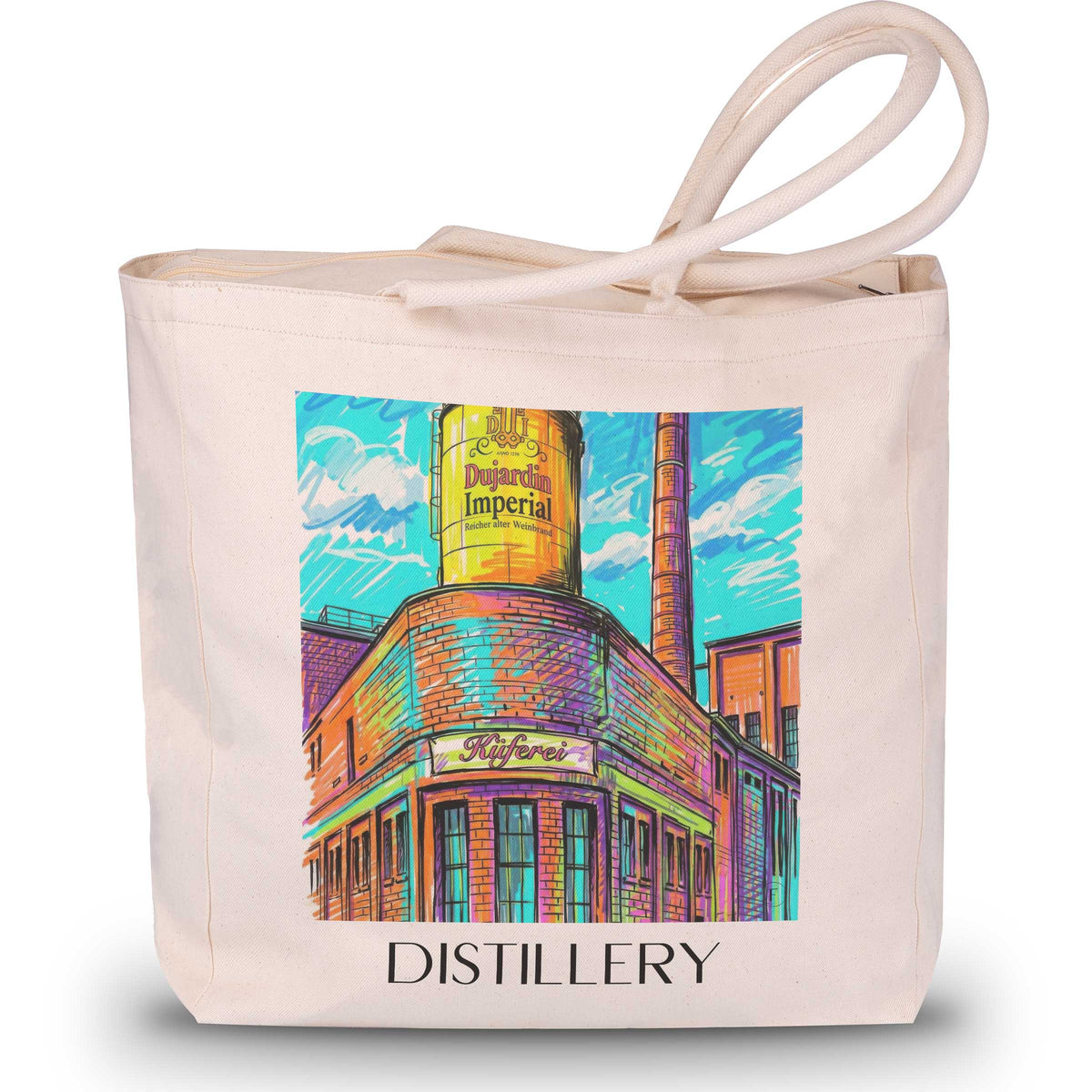 Weinbrennerei Shopping Tasche - Krefeld - Deutschland Tote Bag - Einkaufstasche im Tag Graffiti Stil - favplace