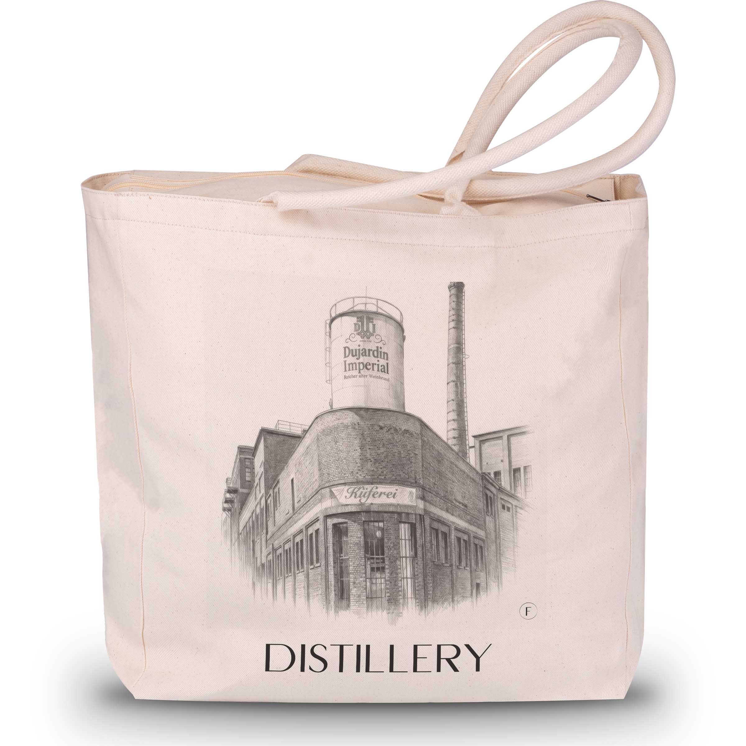 Weinbrennerei Shopping Tasche - Krefeld - Deutschland Tote Bag - Einkaufstasche im Zeichnung Stil