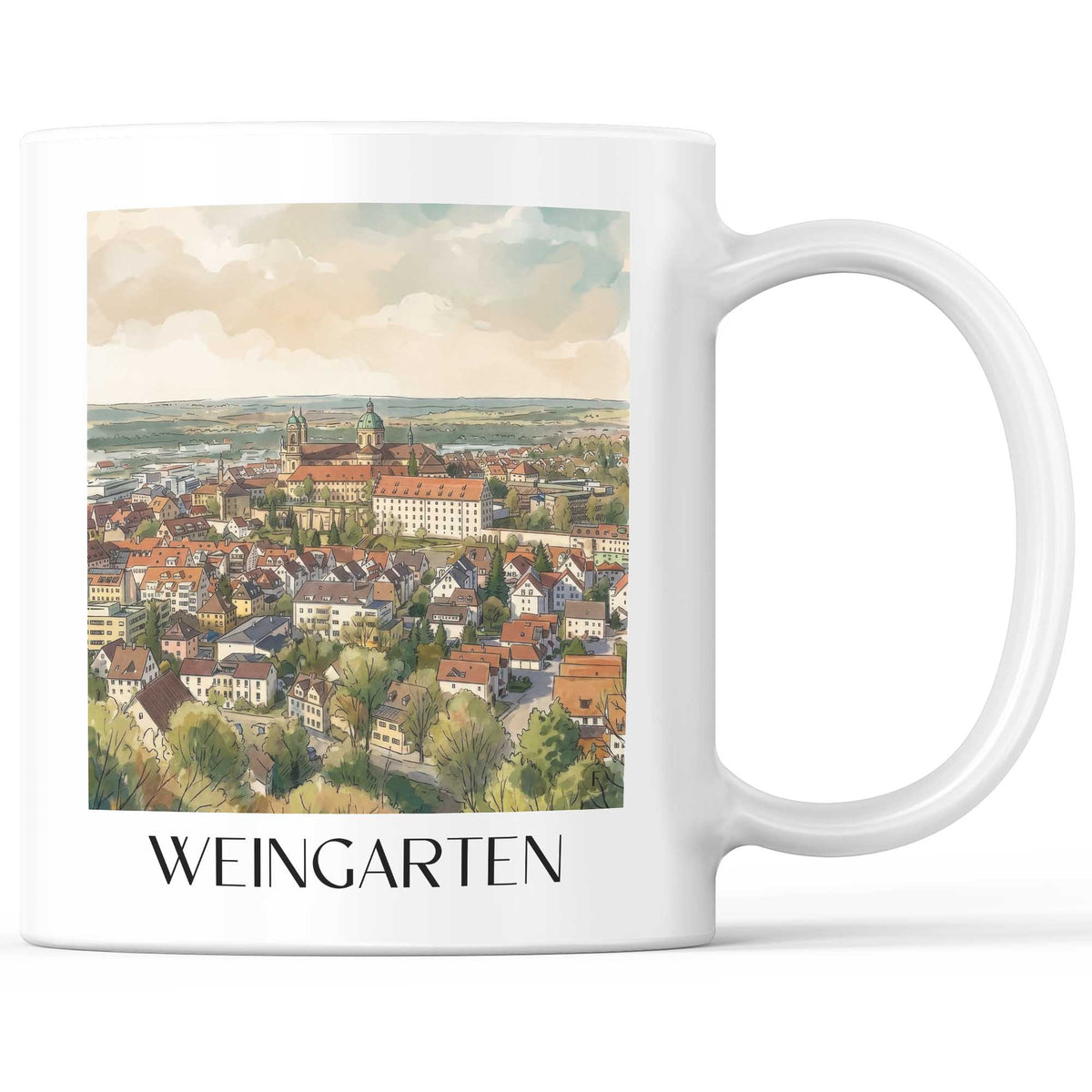 Weingarten Kaffeebecher - Oberschwaben - Deutschland Becher - Kaffeetasse im Aquarell Stil - favplace
