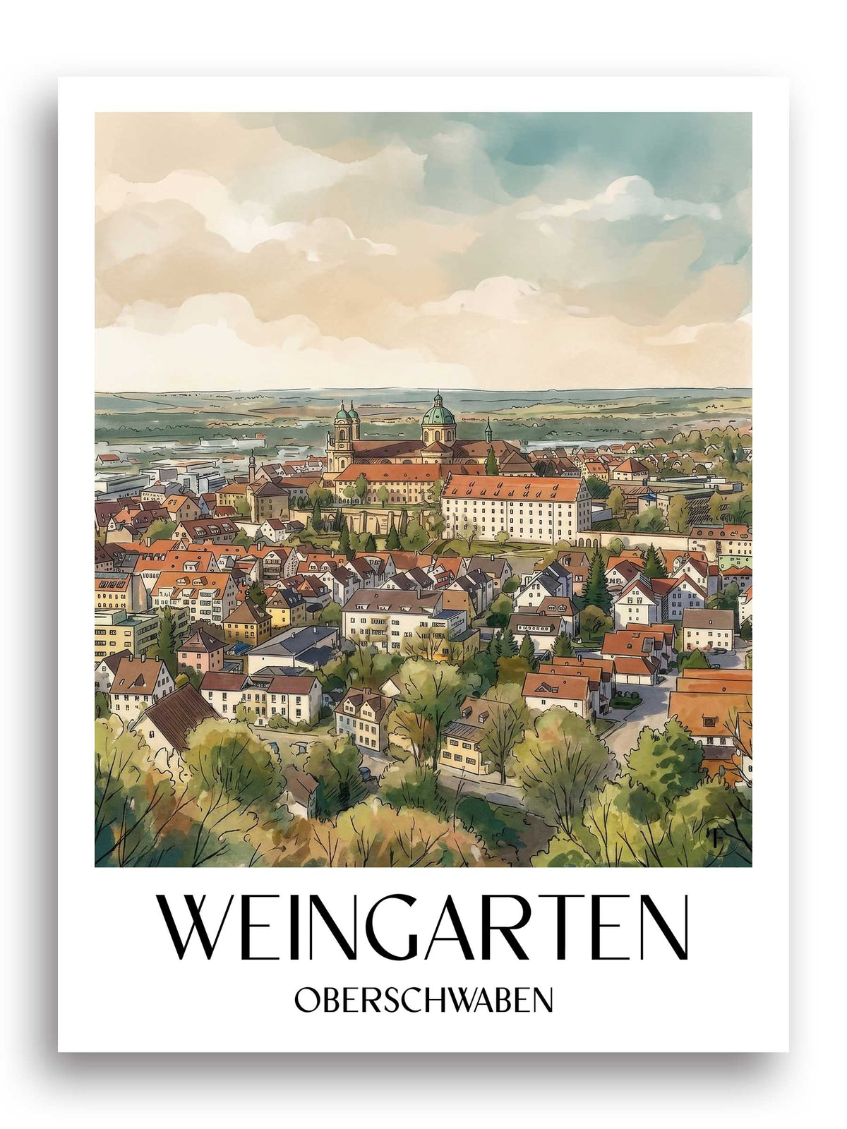 weingarten-oberschwaben-deutschland-poster-aquarell
