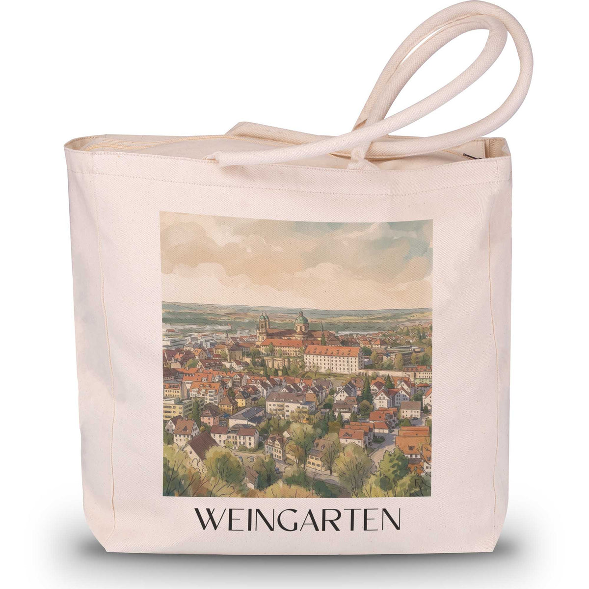 Weingarten Shopping Tasche - Oberschwaben - Deutschland Tote Bag - Einkaufstasche im Aquarell Stil - favplace