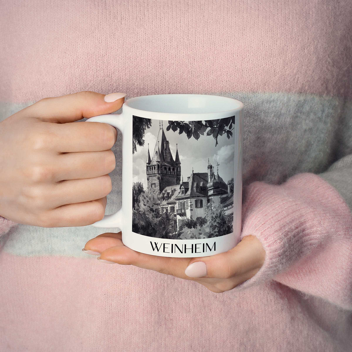 weinheim-odenwald-deutschland-kaffeebecher-aquarell-schwarz-weiss