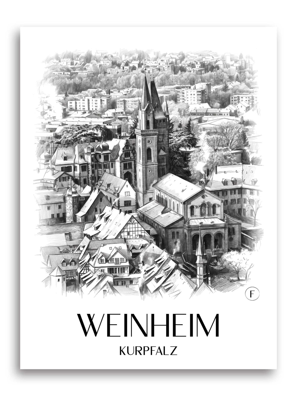 weinheim-kurpfalz-deutschland-poster-bleistift-zeichnung-drawing