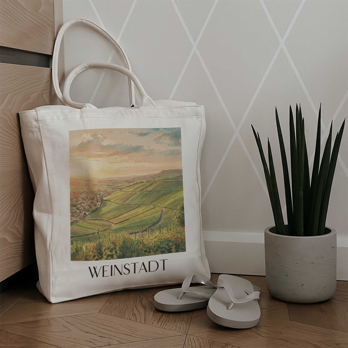 weinstadt-remstal-deutschland-einkaufstasche-aquarell