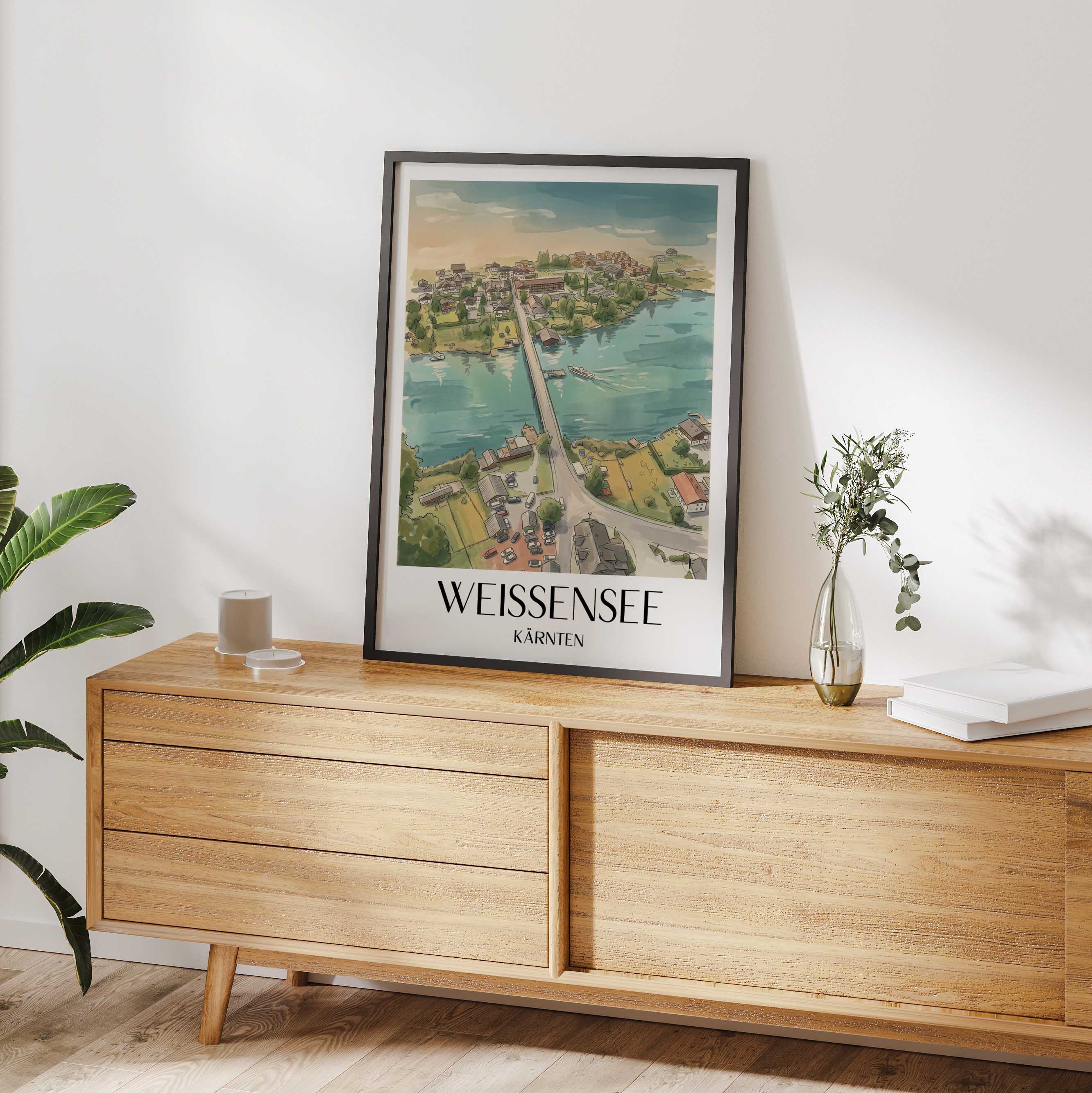 weissensee-kärnten-österreich-poster-aquarell