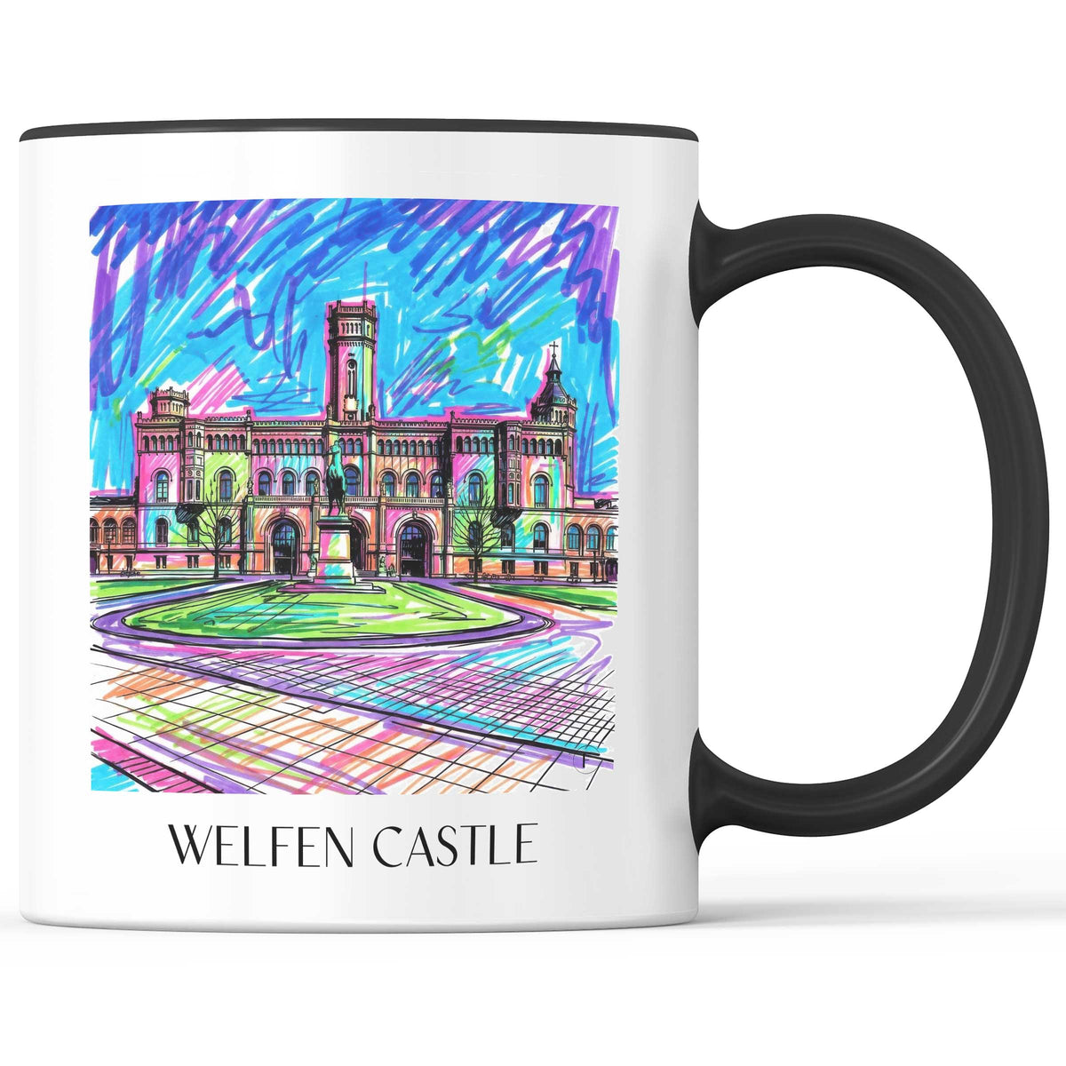 Welfenschloss Kaffeebecher - Hannover - Deutschland Becher - Kaffeetasse im Tag Graffiti Stil - favplace