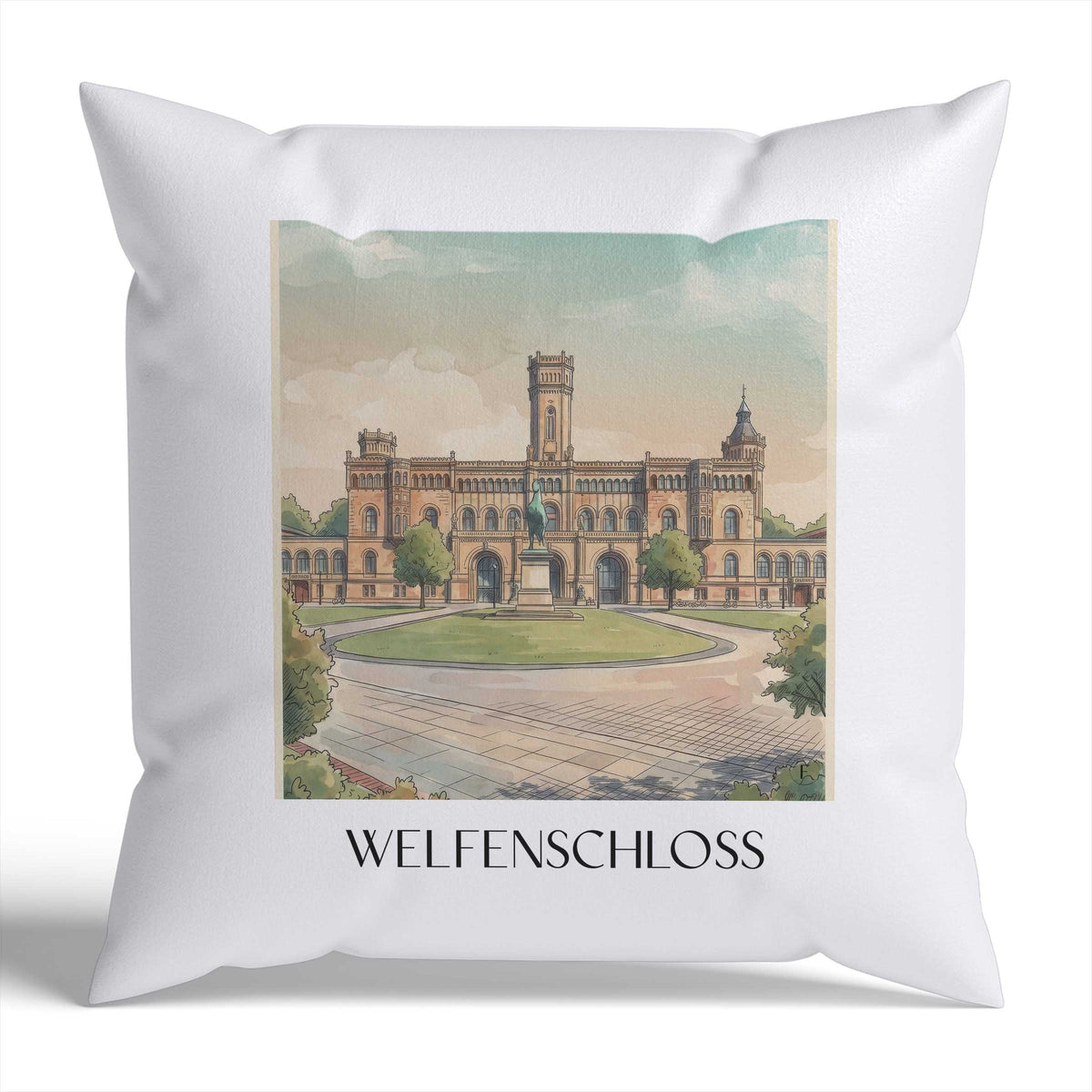 welfenschloss-hannover-deutschland-kissenbezug-aquarell