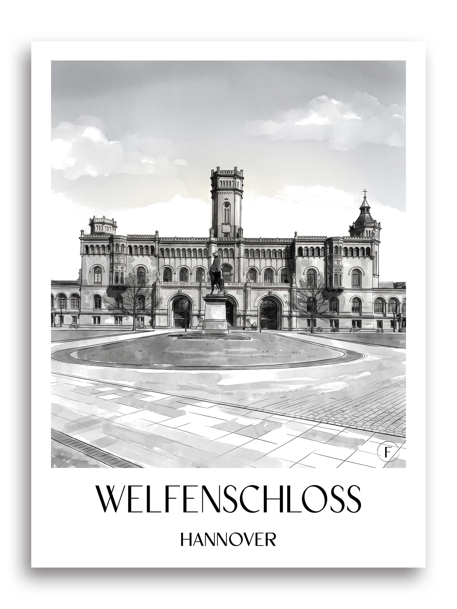 welfenschloss-hannover-deutschland-poster-aquarell-schwarz-weiss