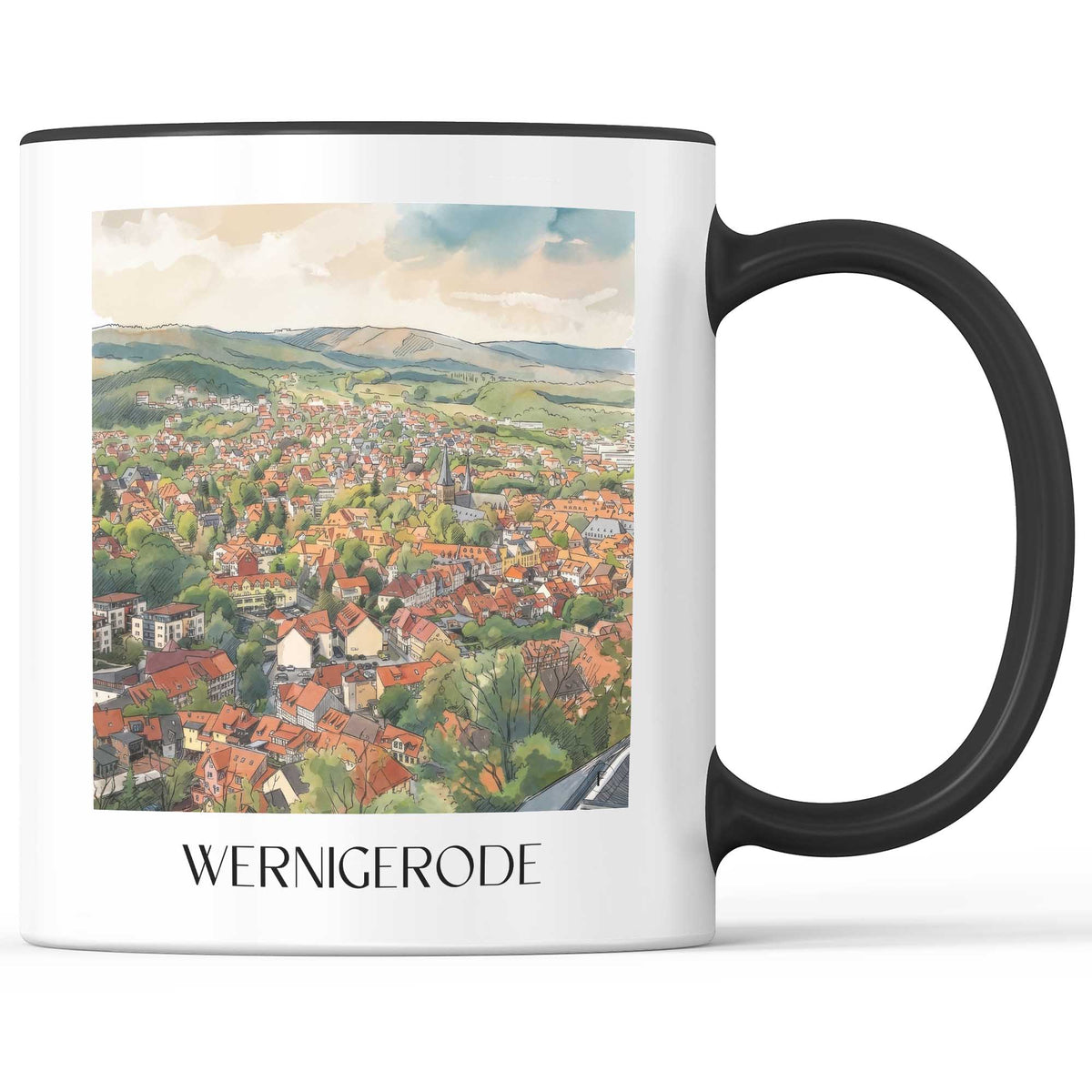 wernigerode-nordharz-deutschland-kaffeebecher-aquarell