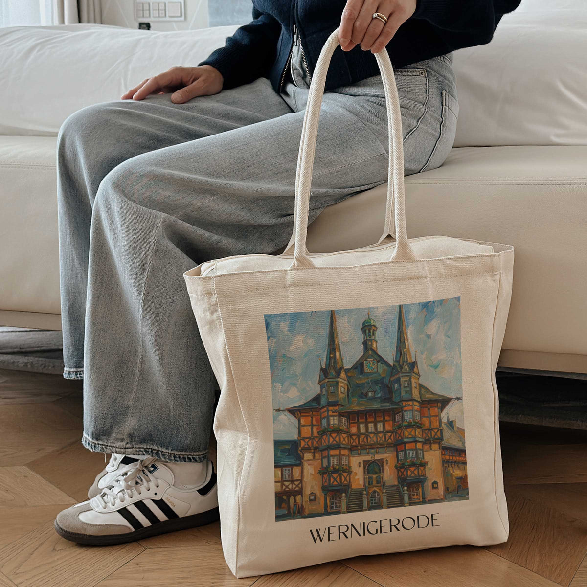 wernigerode-harz-deutschland-einkaufstasche-oil-painting-oelgemaelde
