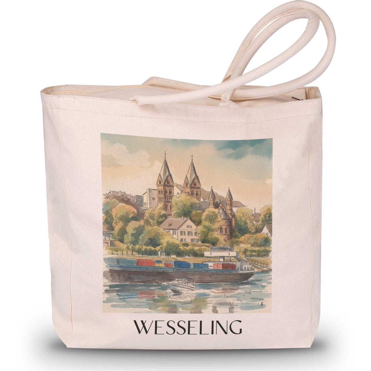 Wesseling Shopping Tasche - Rheinland - Deutschland Tote Bag - Einkaufstasche im Aquarell Stil - favplace