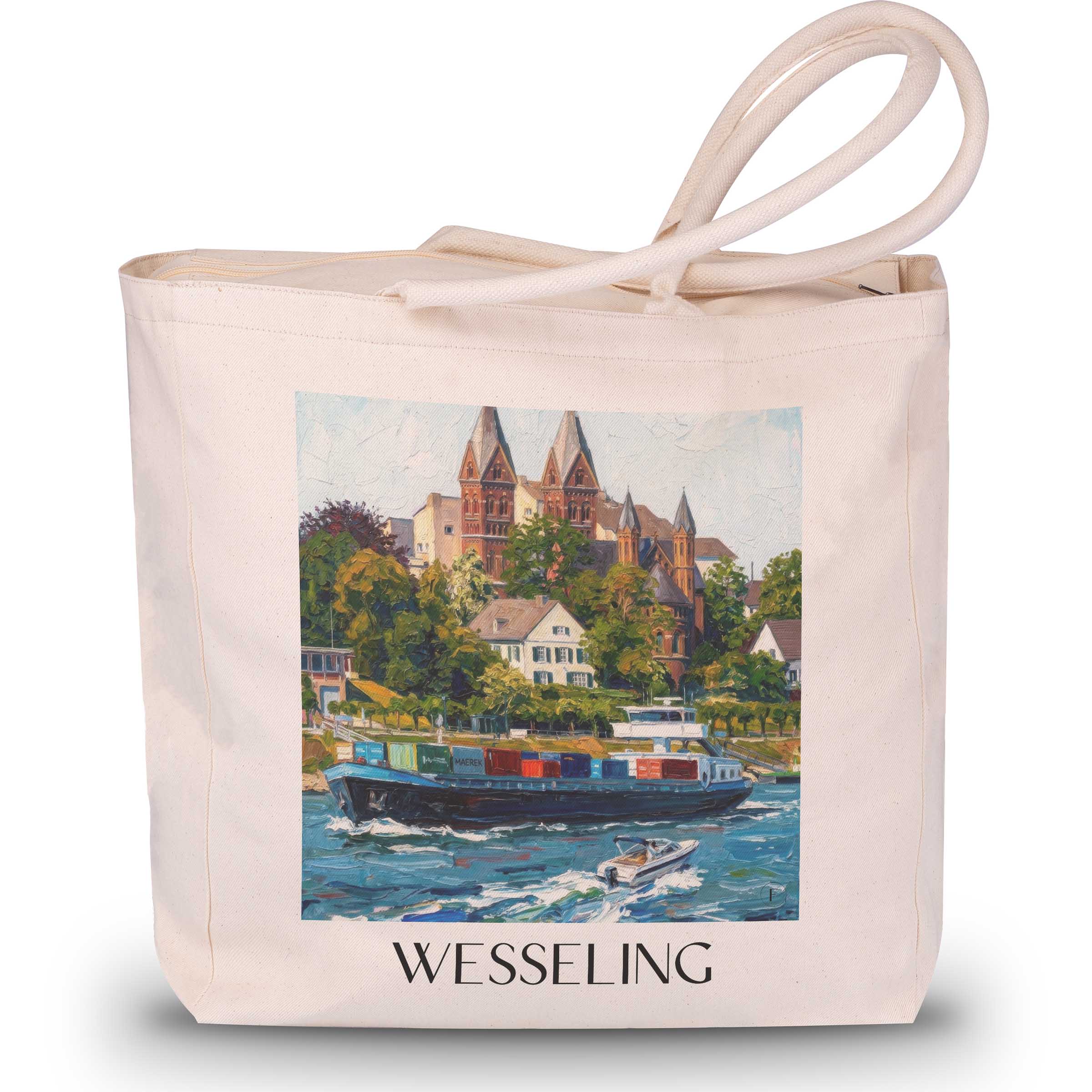 wesseling-rheinland-deutschland-einkaufstasche-oil-painting-oelgemaelde