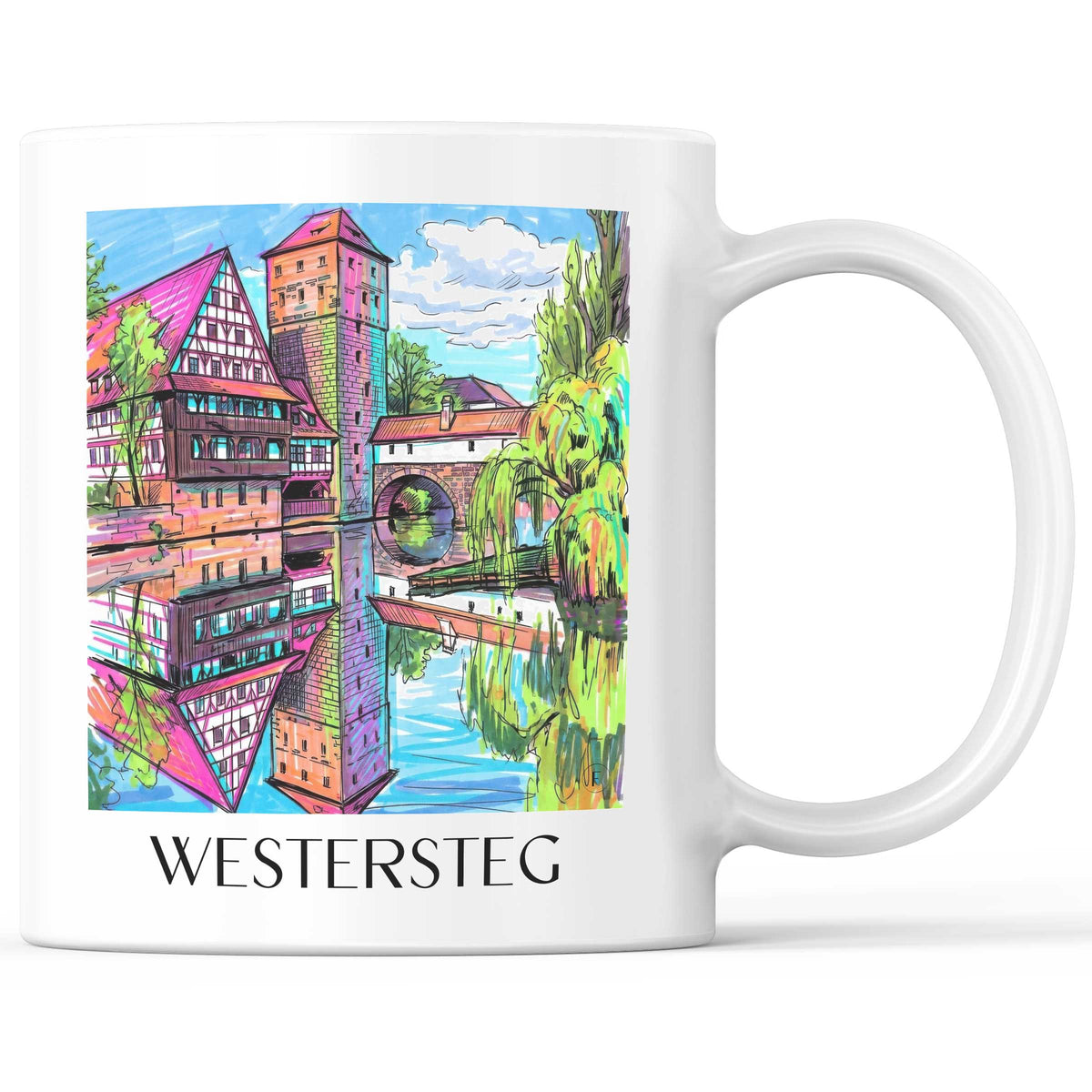 Westersteg Kaffeebecher - Nürnberg - Deutschland Becher - Kaffeetasse im Tag Graffiti Stil - favplace