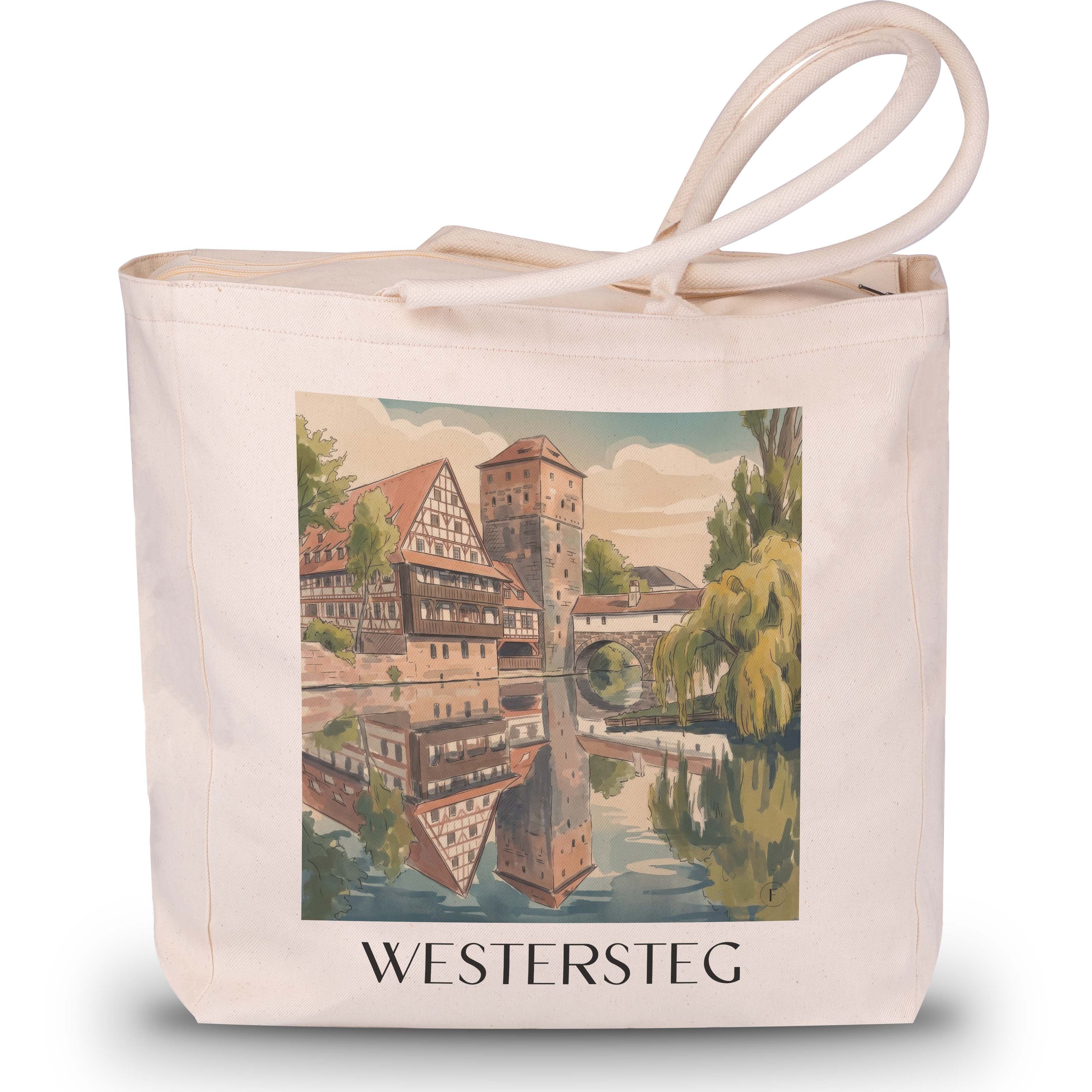 westersteg-nürnberg-deutschland-einkaufstasche-aquarell