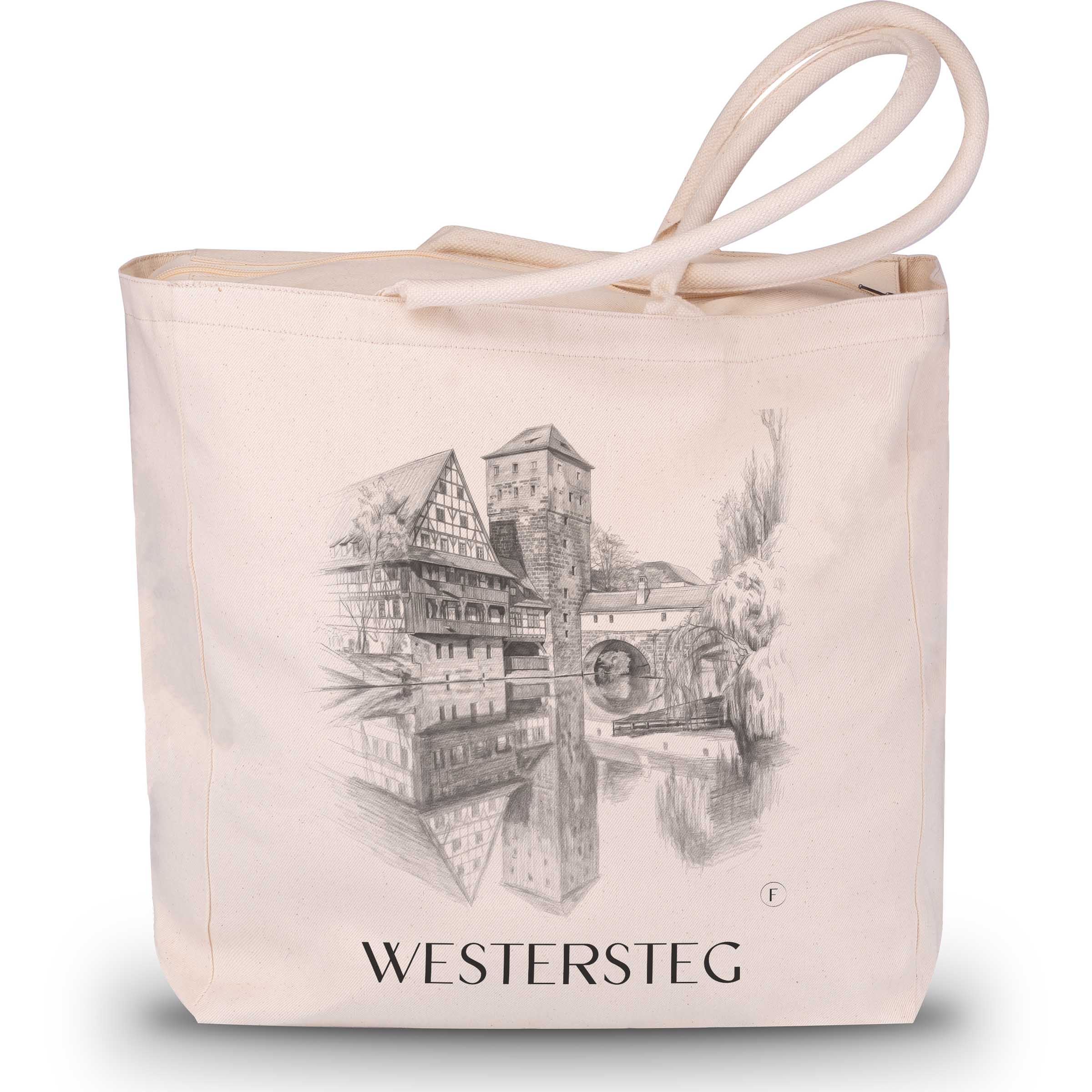 Westersteg Shopping Bag - Nuremberg - Germany Tote Bag - Drawing Style Shopping Bag