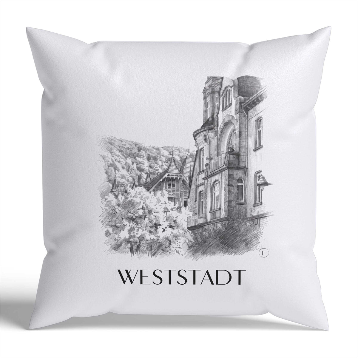 weststadt-heidelberg-deutschland-kissenbezug-bleistift-zeichnung-drawing