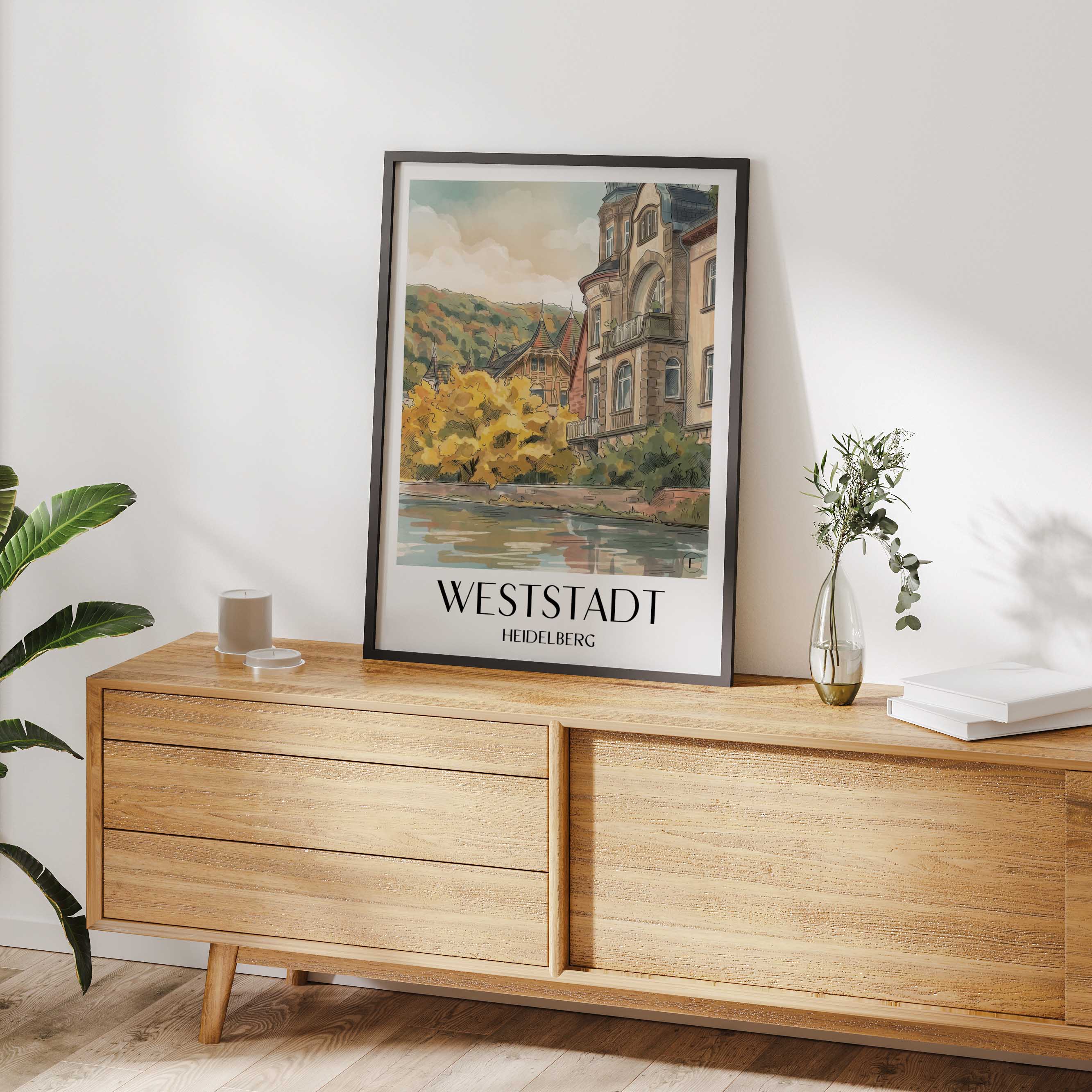 weststadt-heidelberg-deutschland-poster-aquarell
