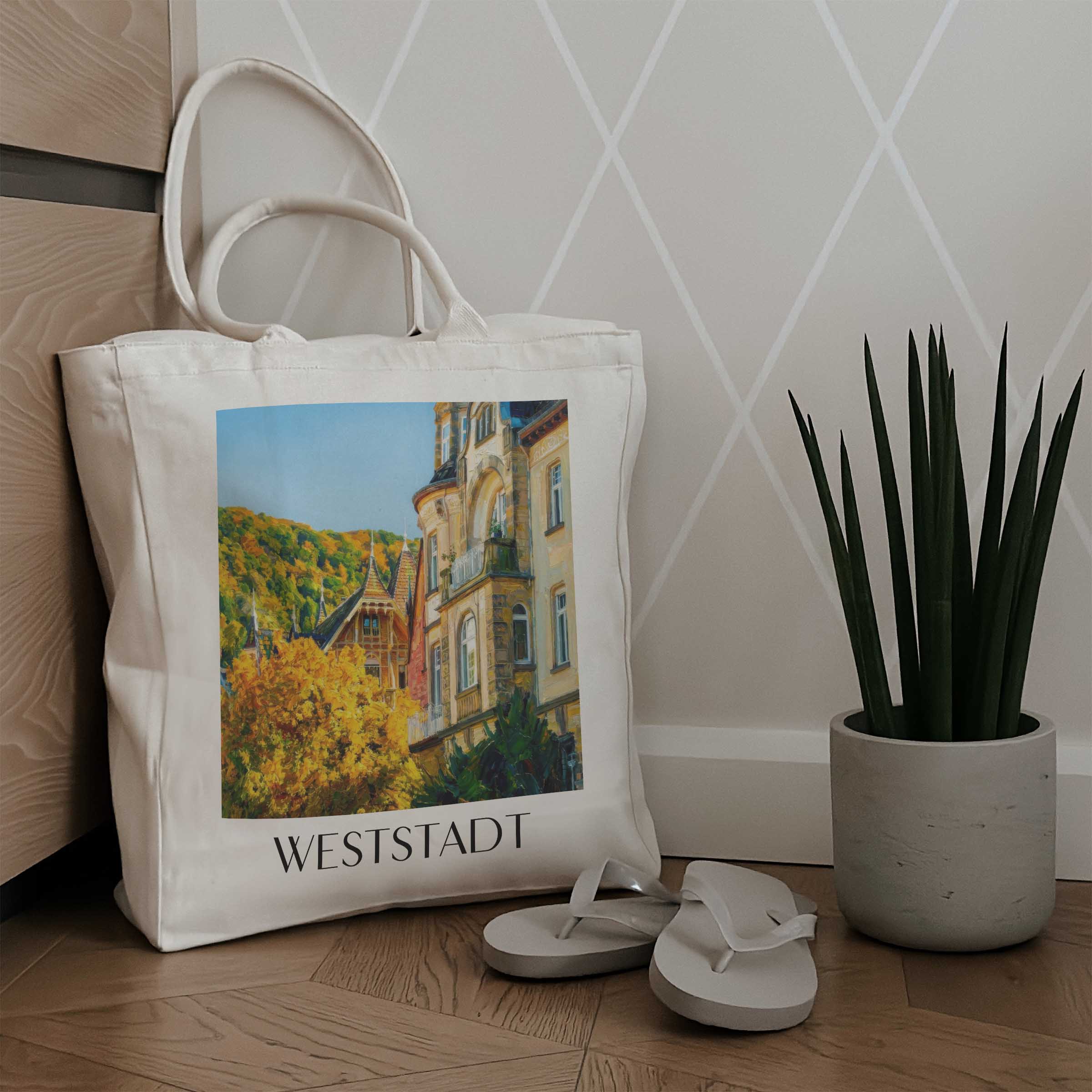weststadt-heidelberg-deutschland-einkaufstasche-oil-painting-oelgemaelde