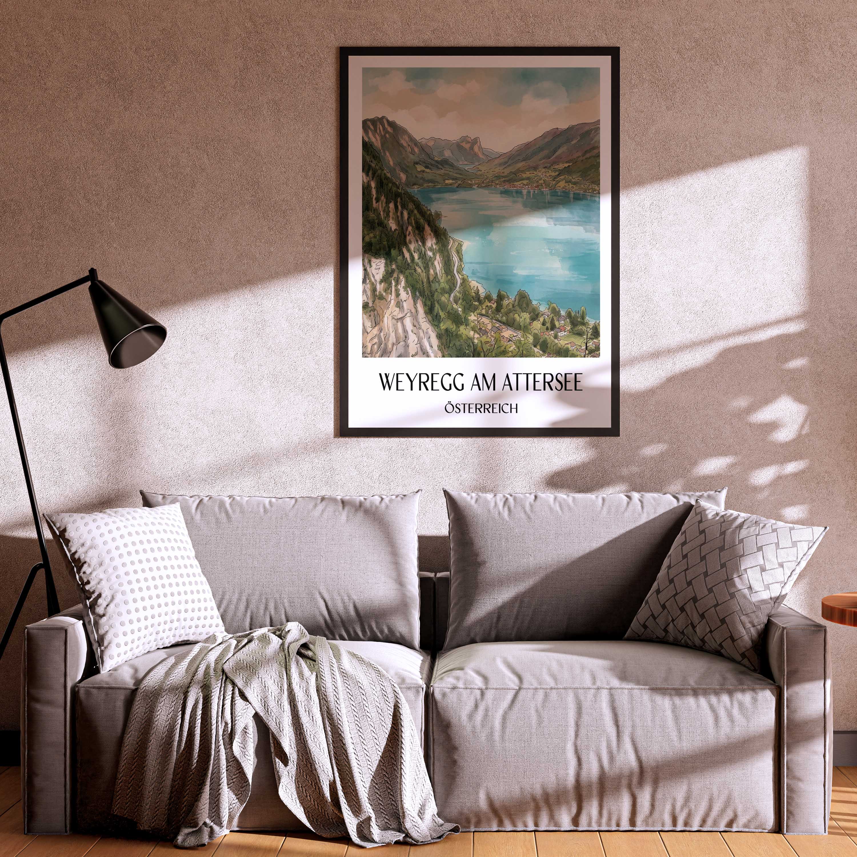 weyregg-am-attersee-österreich-österreich-poster-aquarell