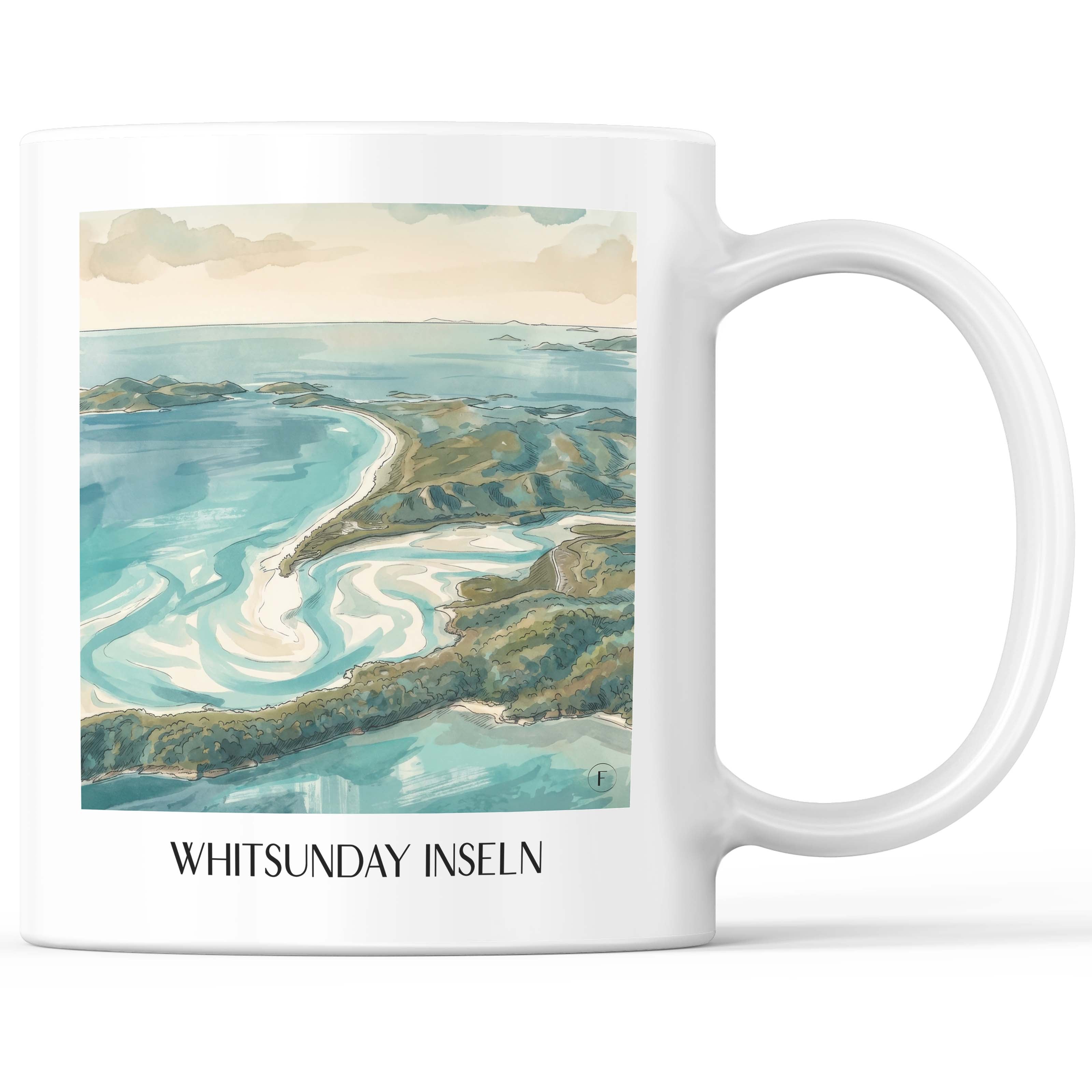 Whitsunday Inseln - Australien Becher - Kaffeetasse im Aquarell Stil - favplace