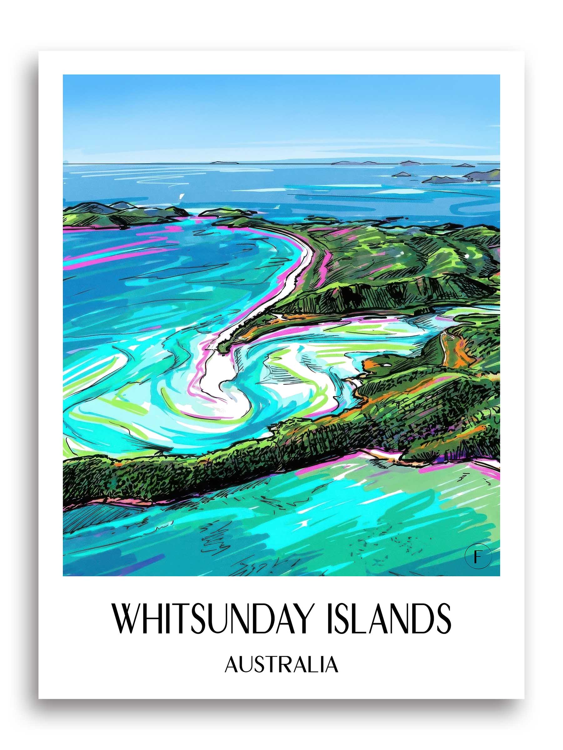 Whitsunday Inseln Poster - - Australien Kunstdruck - Tag Graffiti von A4 bis A1 - favplace