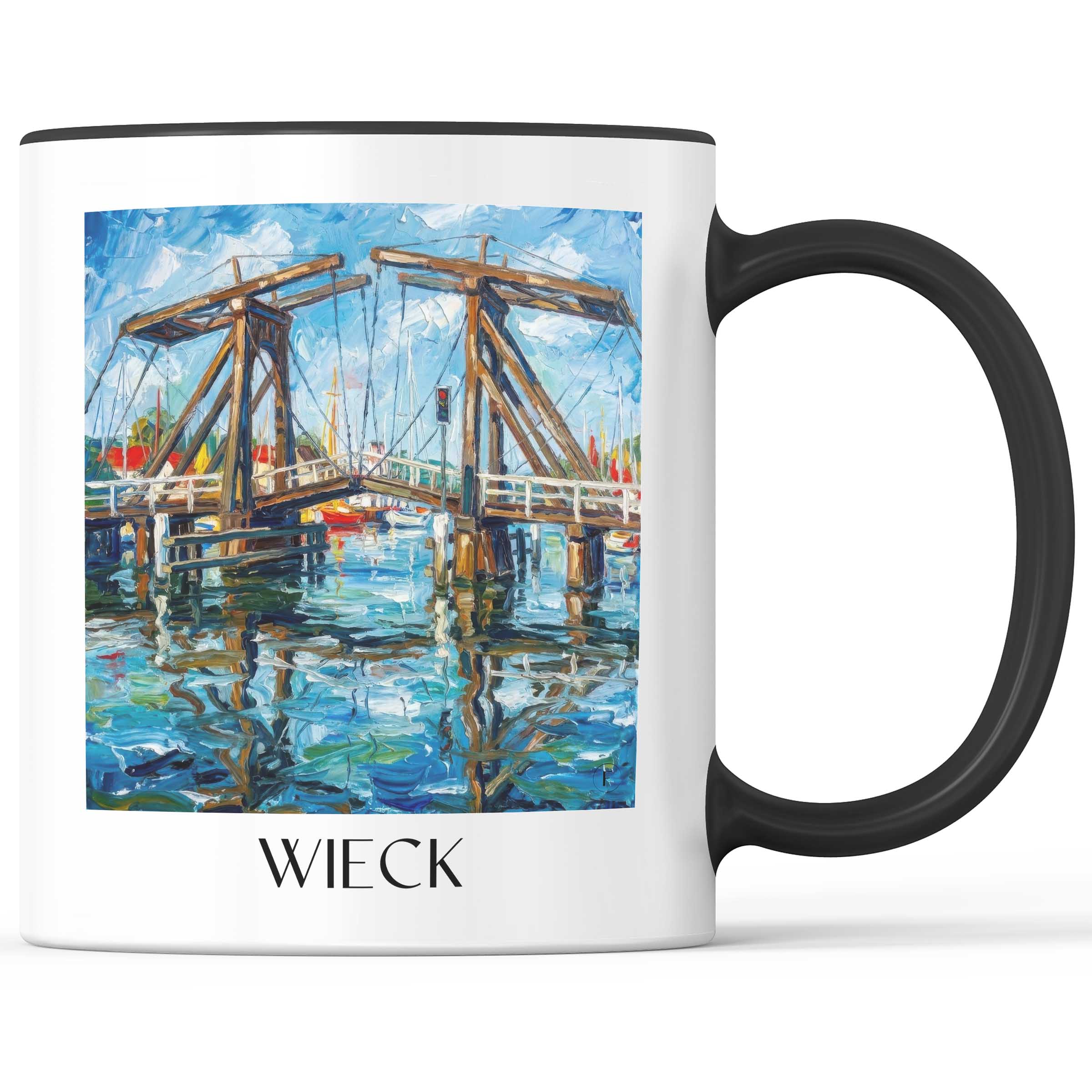 Wieck Kaffeebecher - Greifswald - Deutschland Becher - Kaffeetasse im Ölgemälde Stil - favplace