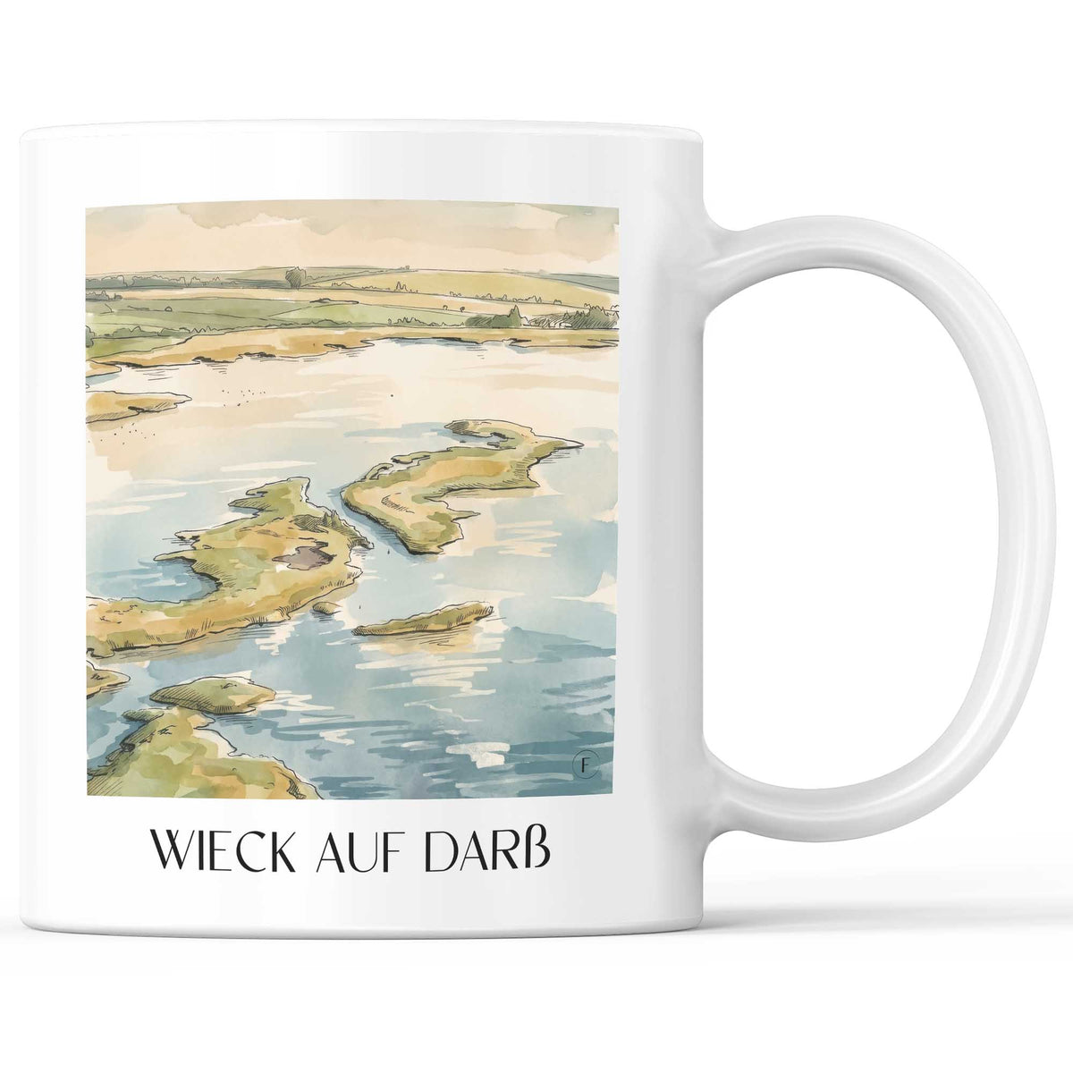 Wieck auf Darß Kaffeebecher - Mecklenburg-Vorpommern - Deutschland Becher - Kaffeetasse im Aquarell Stil - favplace