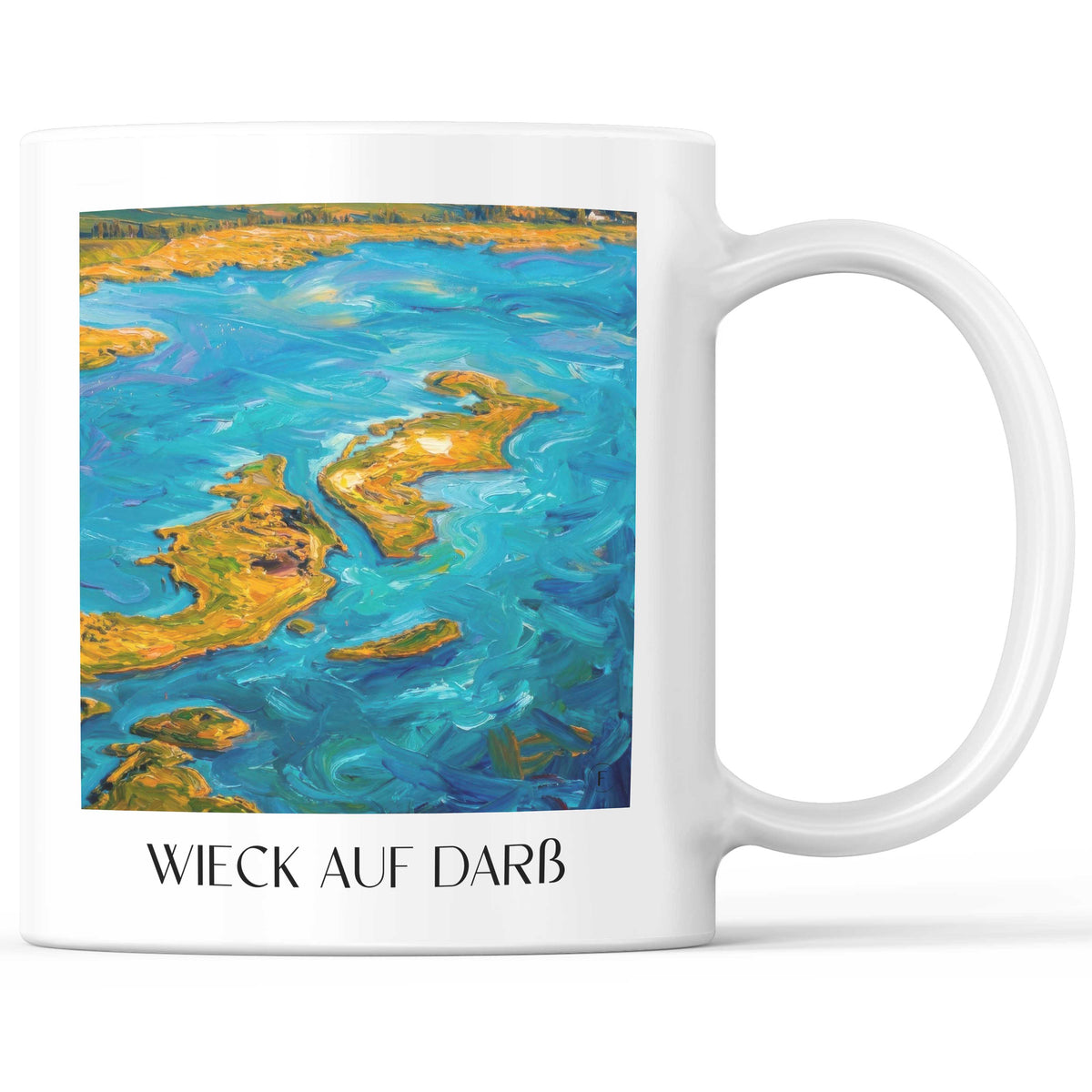 Wieck auf Darß Kaffeebecher - Mecklenburg-Vorpommern - Deutschland Becher - Kaffeetasse im Ölgemälde Stil - favplace