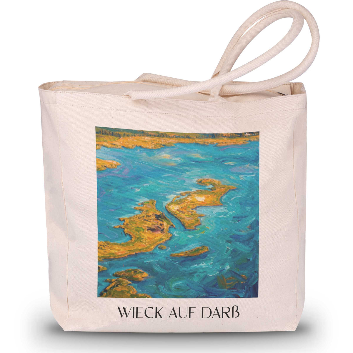 Wieck auf Darß Shopping Tasche - Mecklenburg-Vorpommern - Deutschland Tote Bag - Einkaufstasche im Ölgemälde Stil - favplace