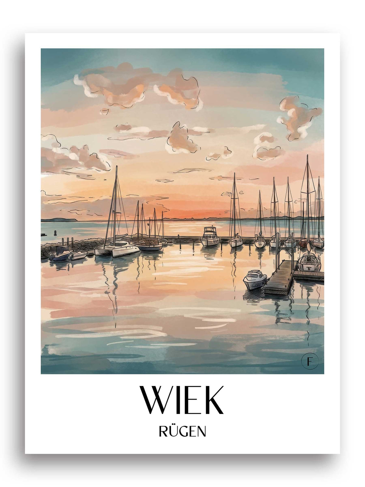 wiek-rügen-deutschland-poster-aquarell