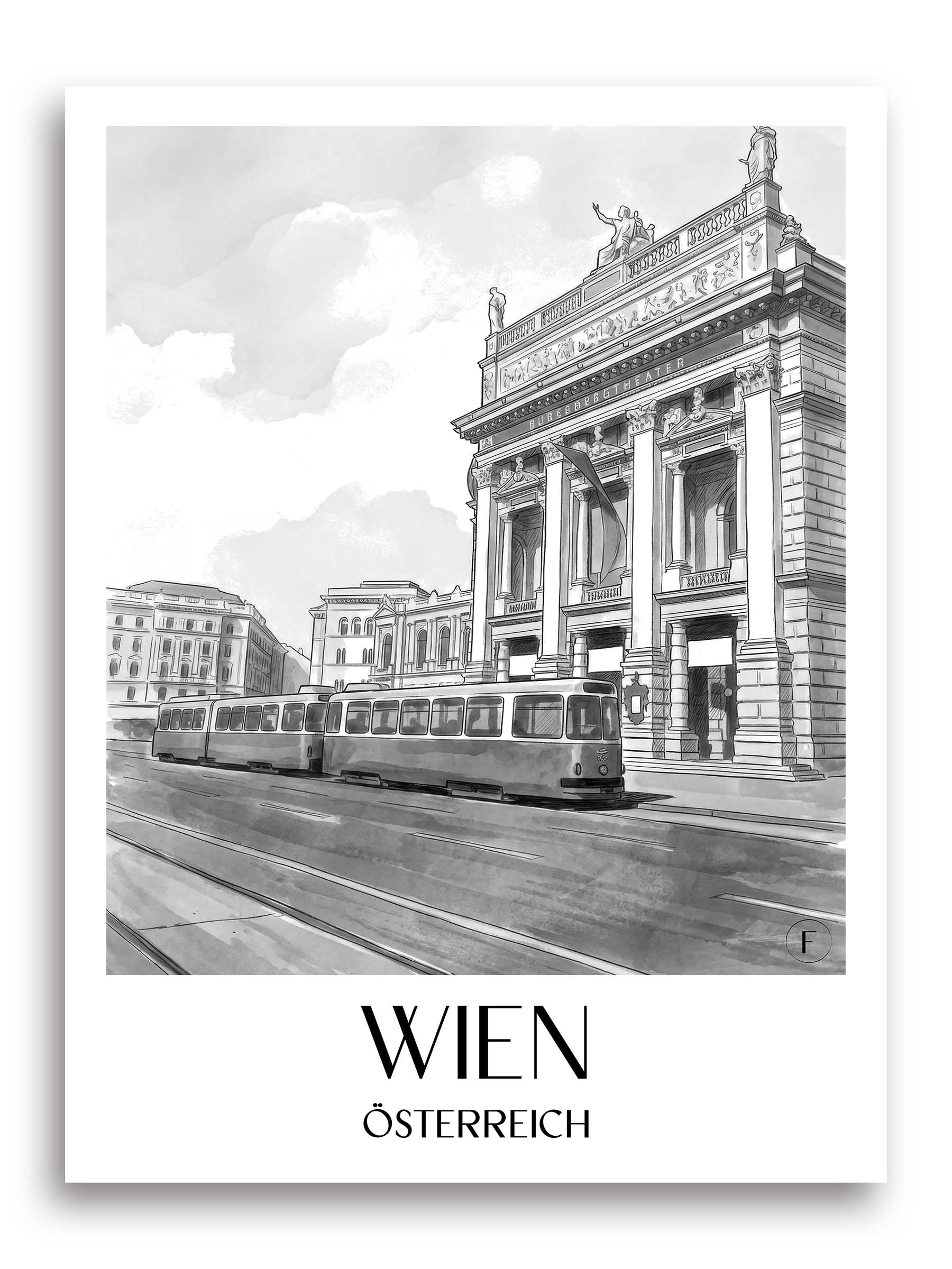 wien-österreich-poster-aquarell-schwarz-weiss
