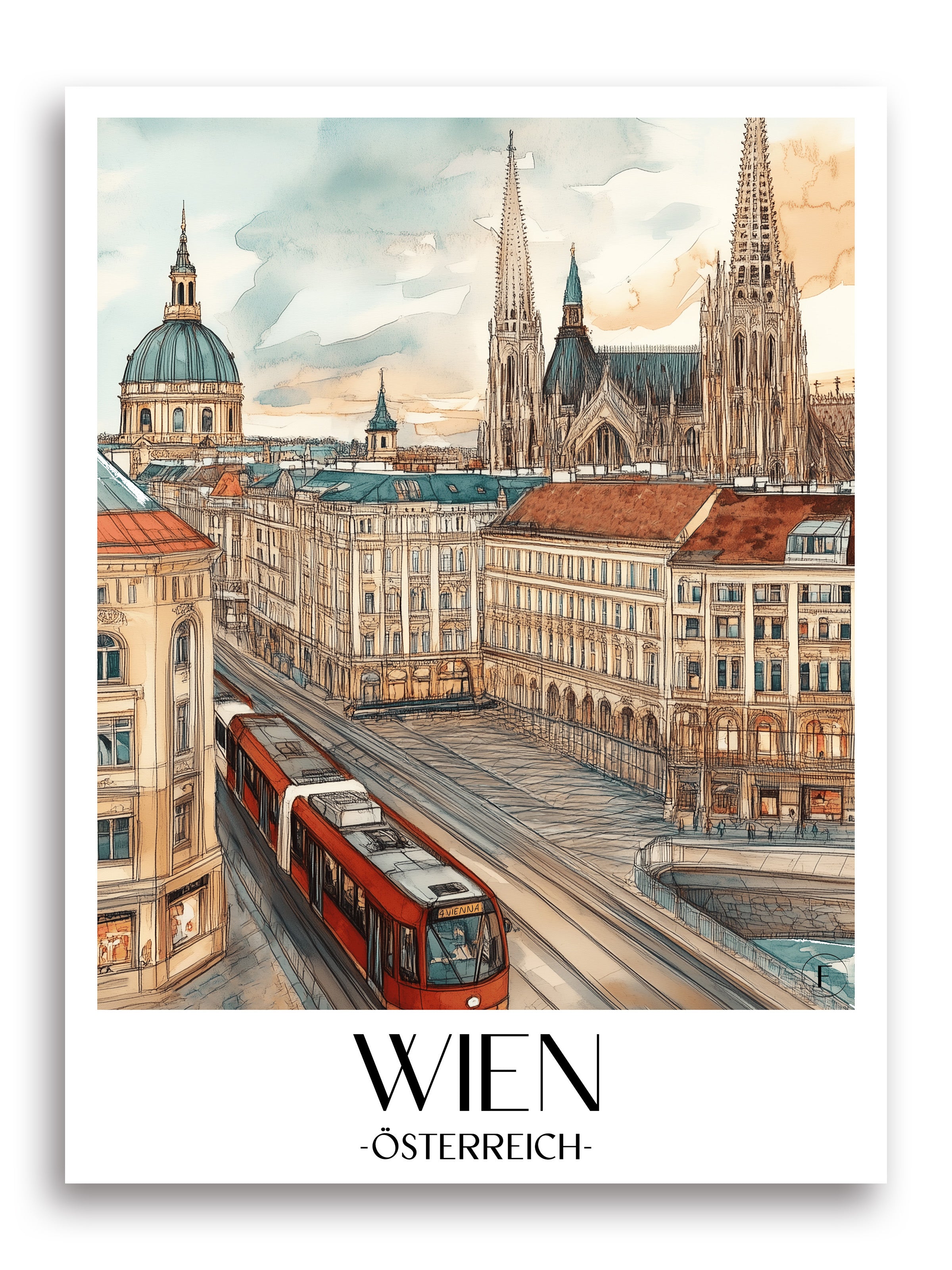 wien-österreich-poster-aquarell