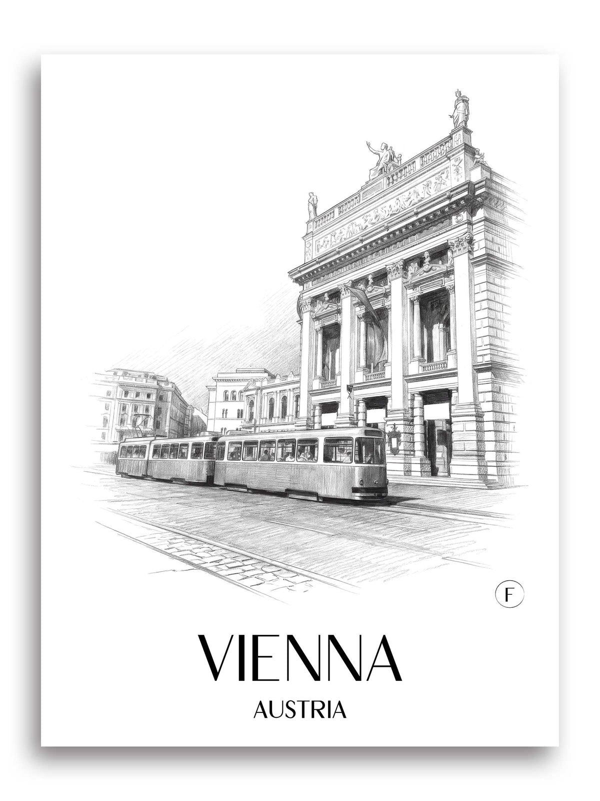 Wien Poster - - Österreich Kunstdruck - Zeichnung von A4 bis A1 - favplace