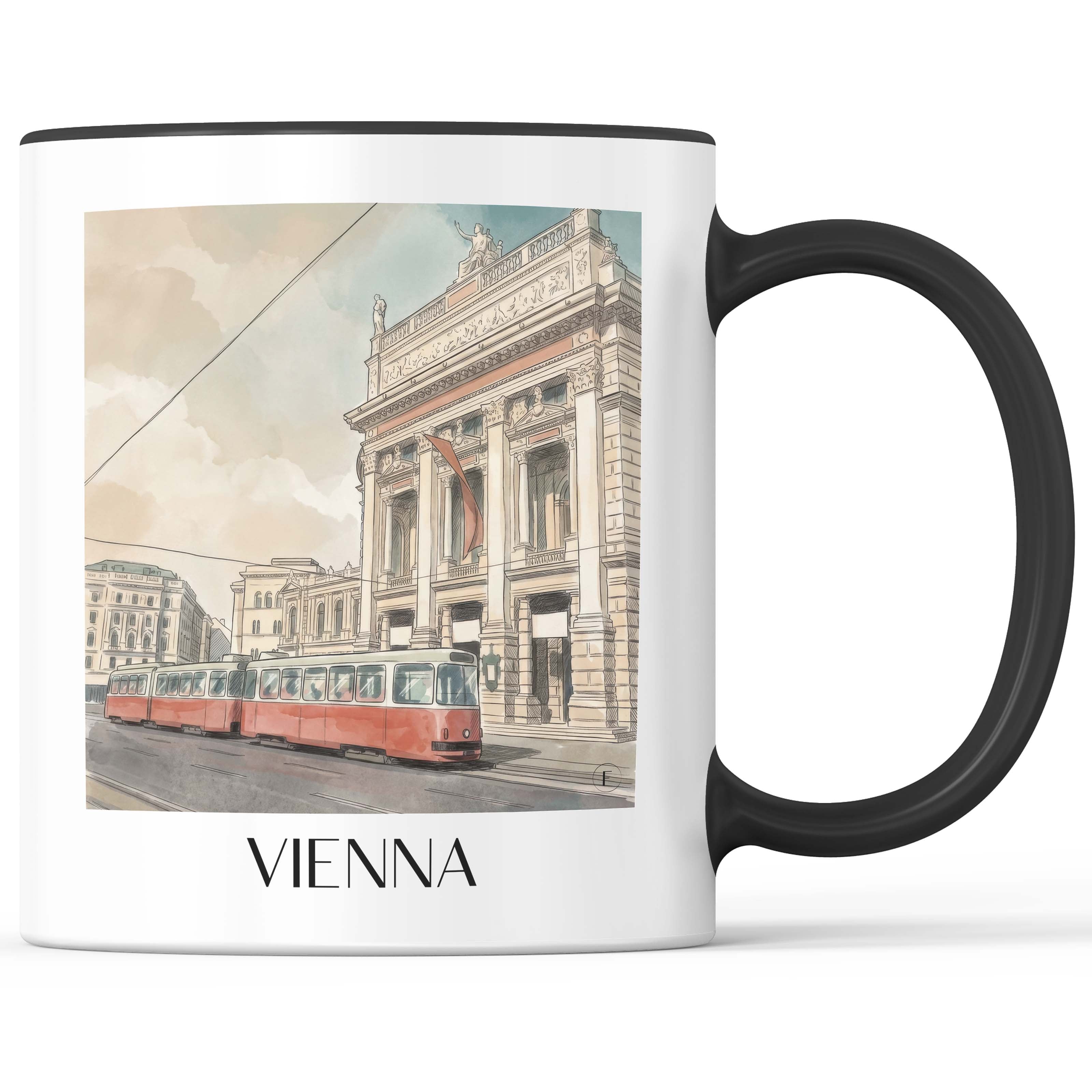 Wien - Österreich Becher - Kaffeetasse im Aquarell Stil - favplace