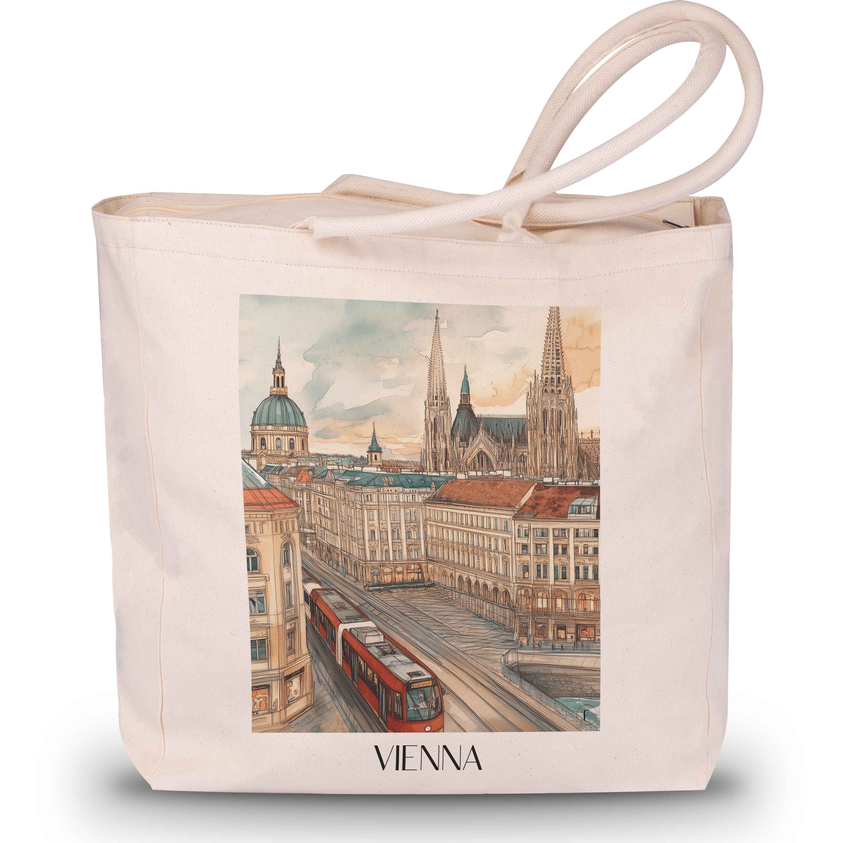 Wien - Österreich Tote Bag - Einkaufstasche im Aquarell Stil - favplace