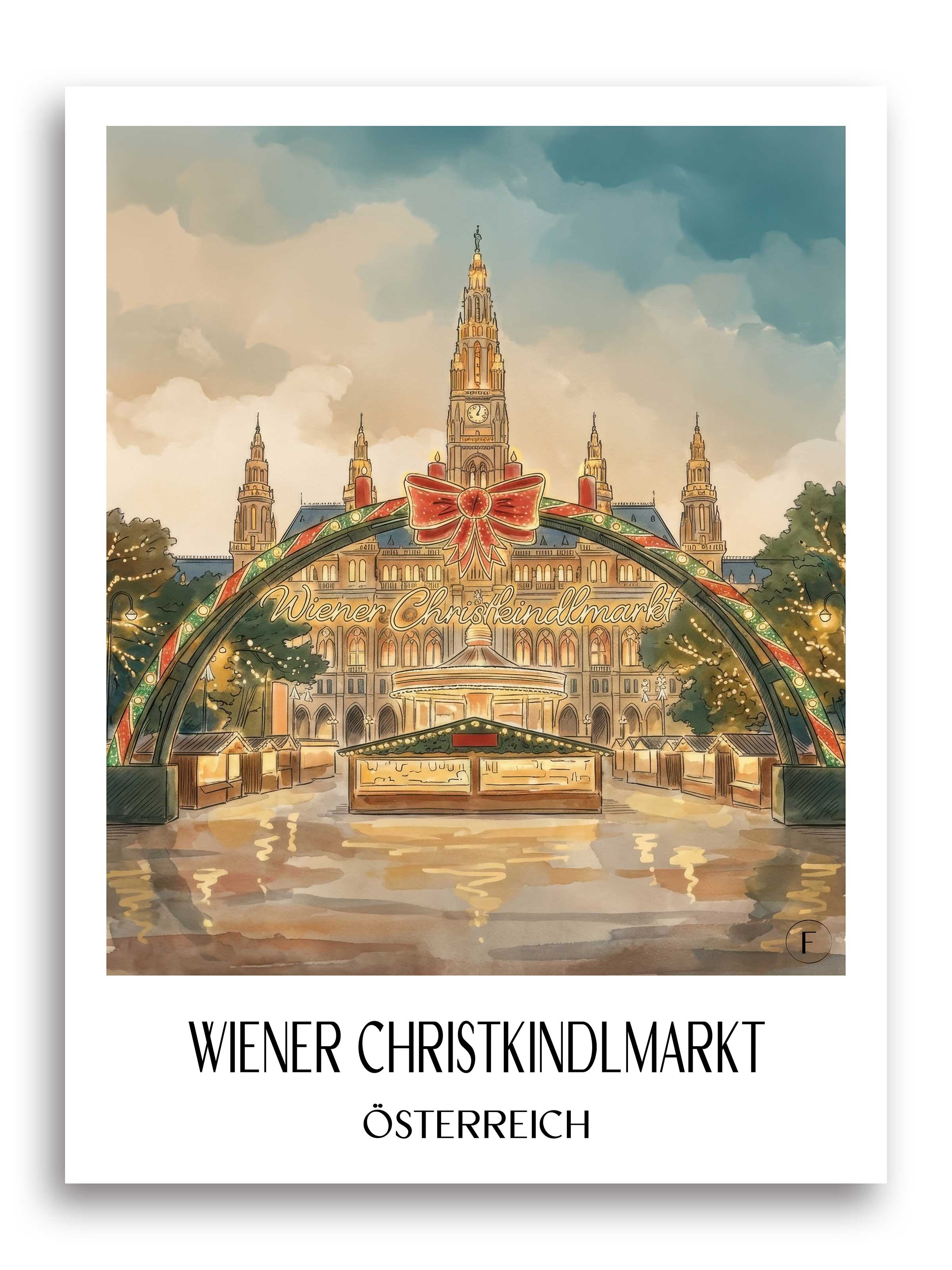 wiener-christkindlmarkt-österreich-österreich-poster-aquarell