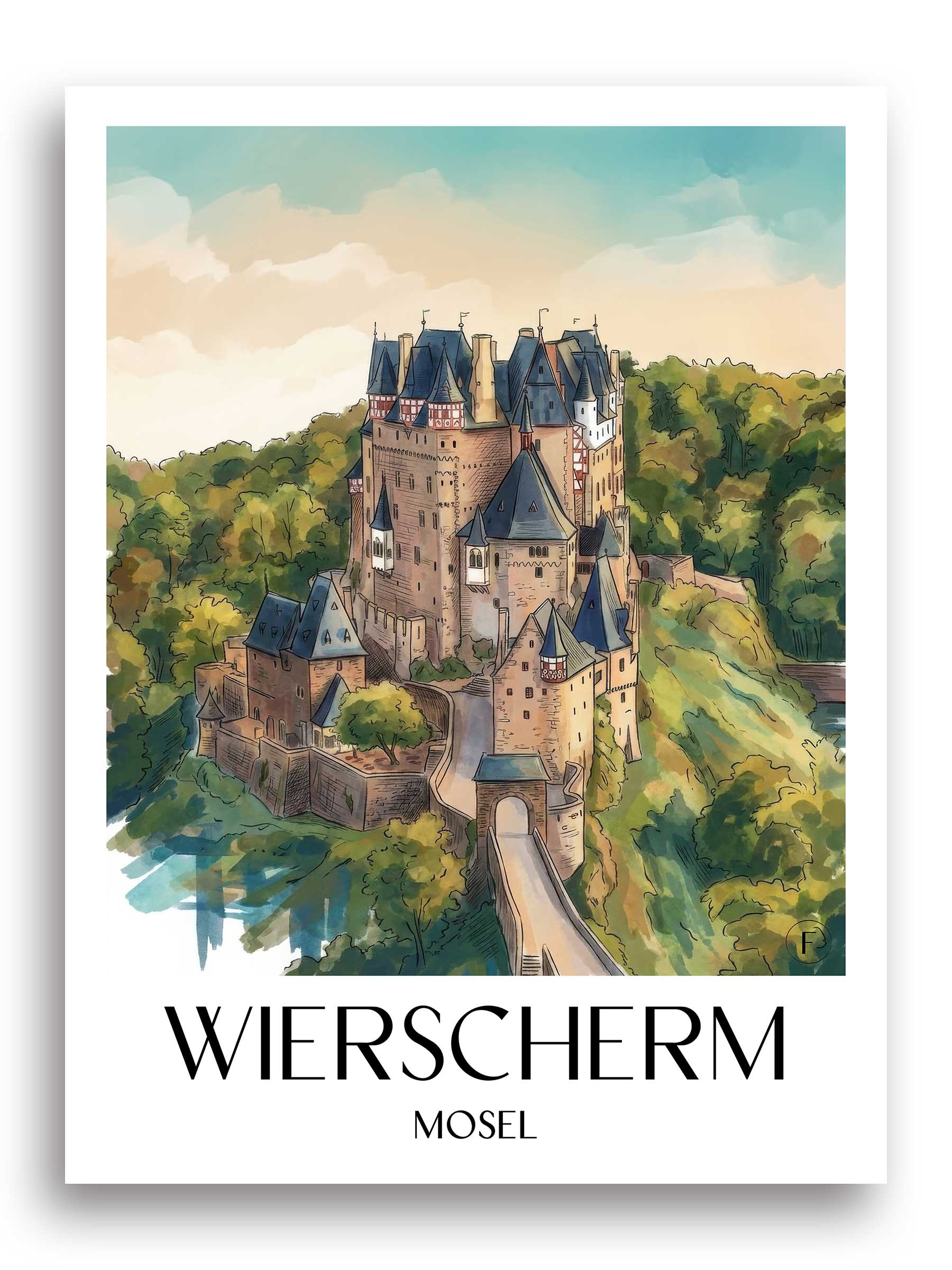 wierscherm-mosel-deutschland-poster-aquarell