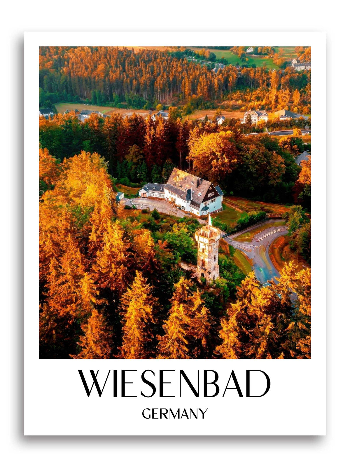 Wiesenbad Poster - Erzgebirge - Deutschland Kunstdruck - Ölgemälde von A4 bis A1 - favplace