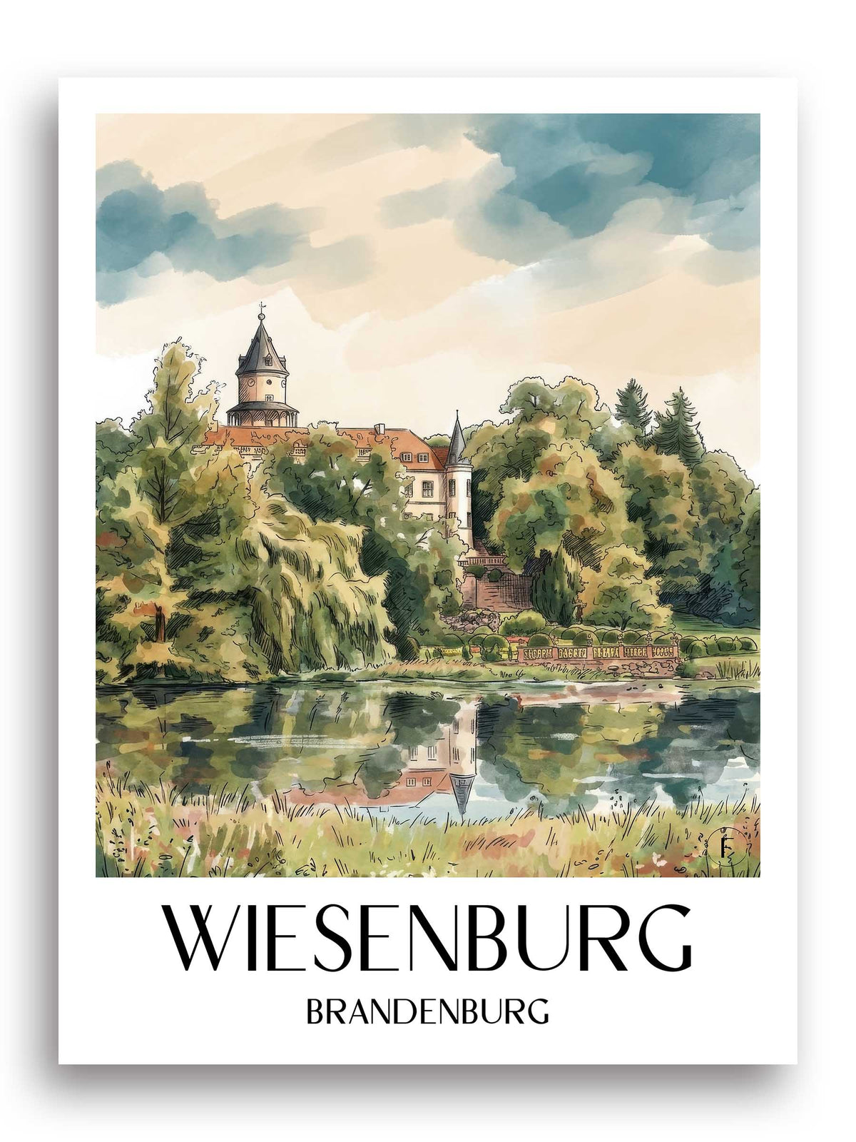 wiesenburg-brandenburg-deutschland-poster-aquarell