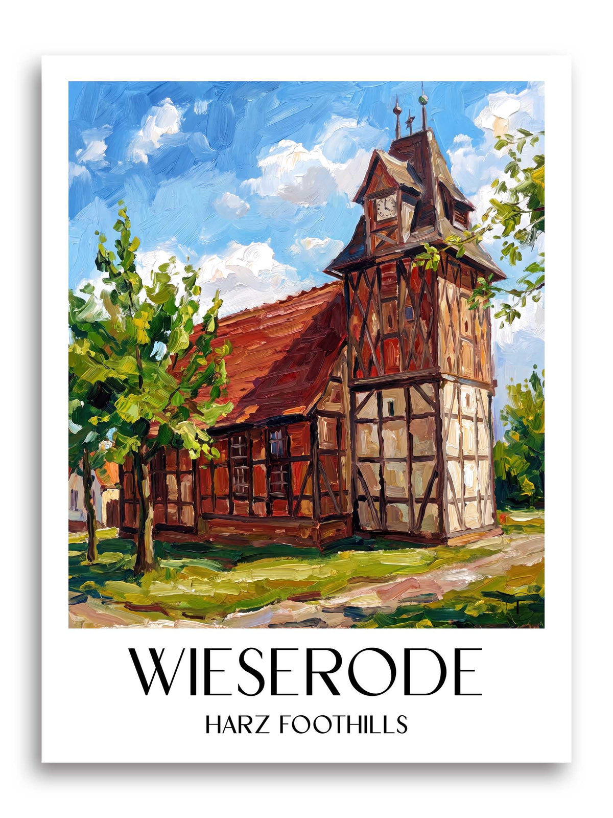 Wieserode Poster - Harzvorland - Deutschland Kunstdruck - Ölgemälde von A4 bis A1 - favplace