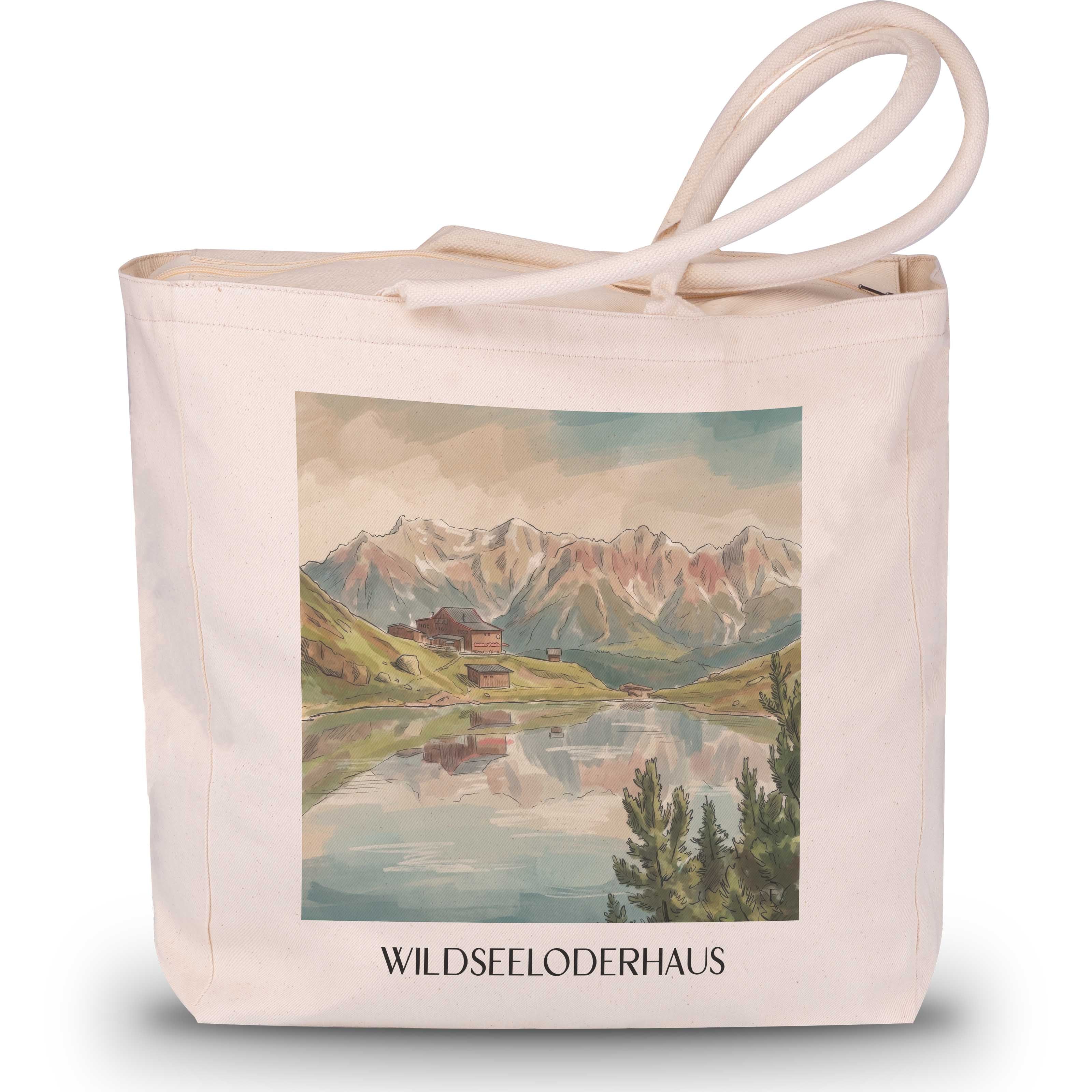 wildseeloderhaus-kitzbüheler-alpen-österreich-einkaufstasche-aquarell