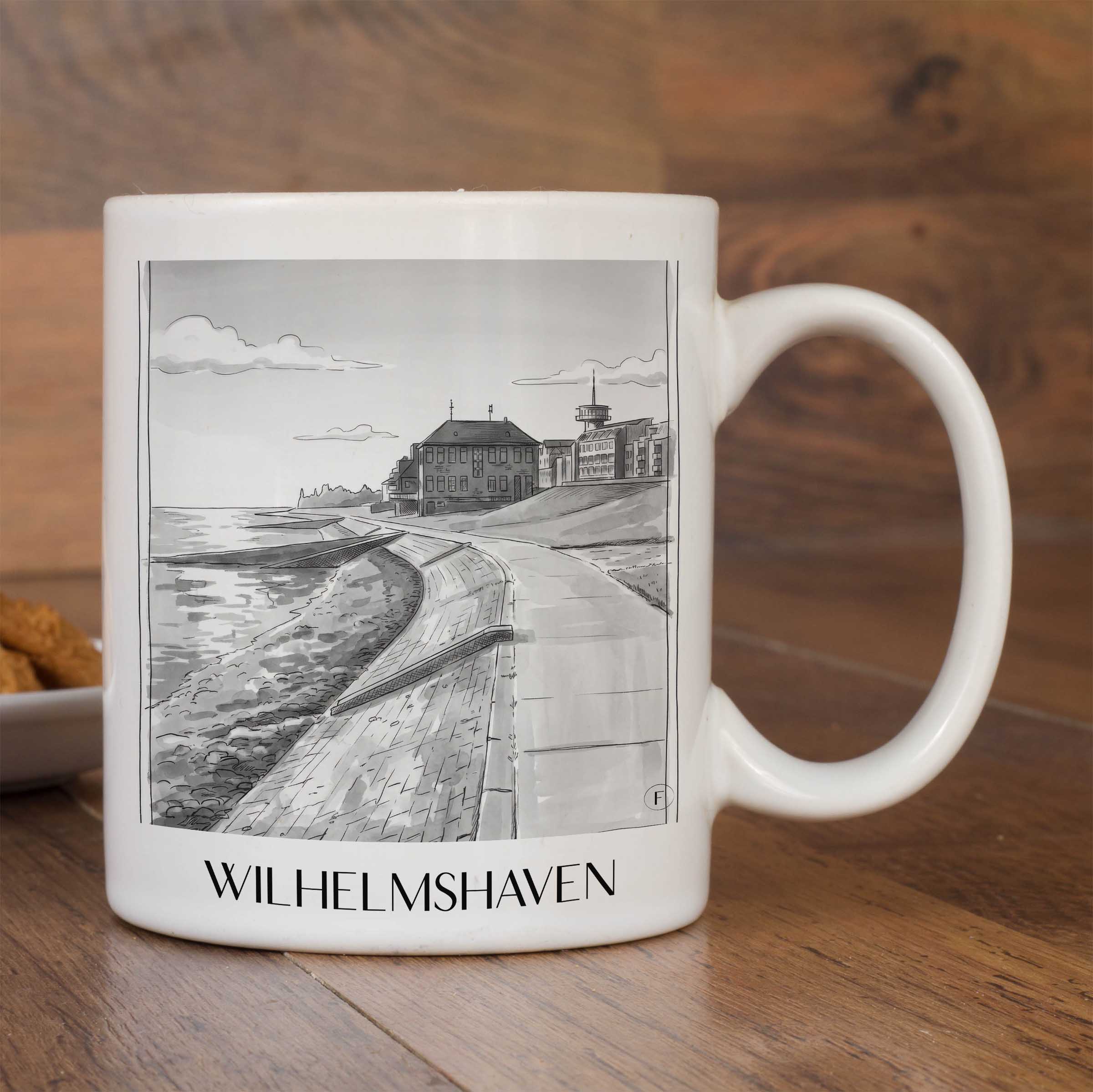 wilhelmshaven-oldenburger-friesland-deutschland-kaffeebecher-aquarell-schwarz-weiss