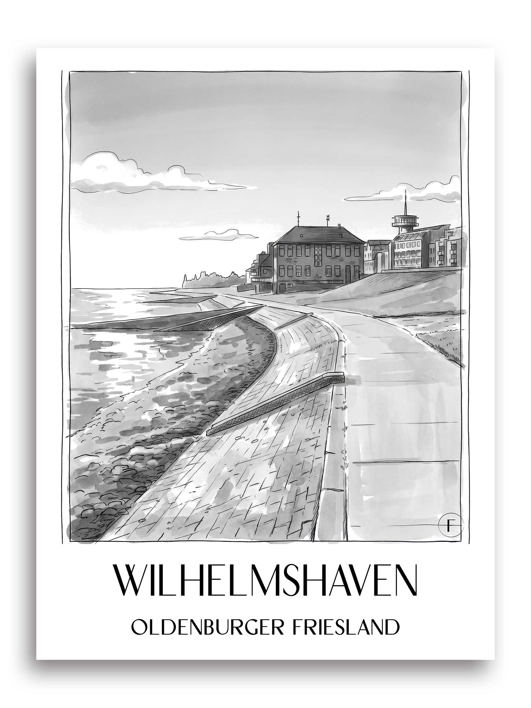 wilhelmshaven-oldenburger-friesland-deutschland-poster-aquarell-schwarz-weiss